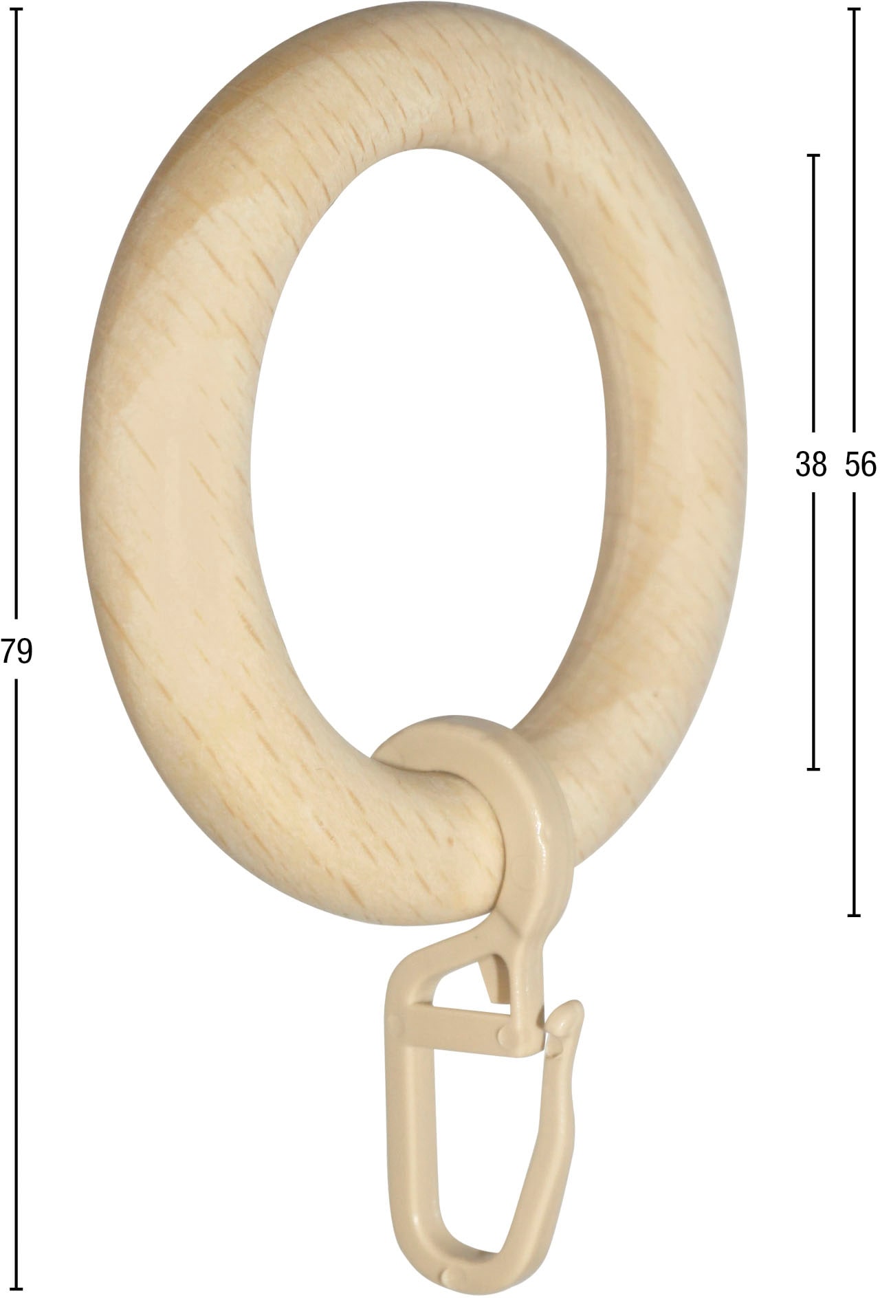 GARESA Gardinenring »Holzring mit Haken«, (20 St.), für Durchmesser bis 28mm,  einfache Montage online kaufen | Jelmoli-Versand