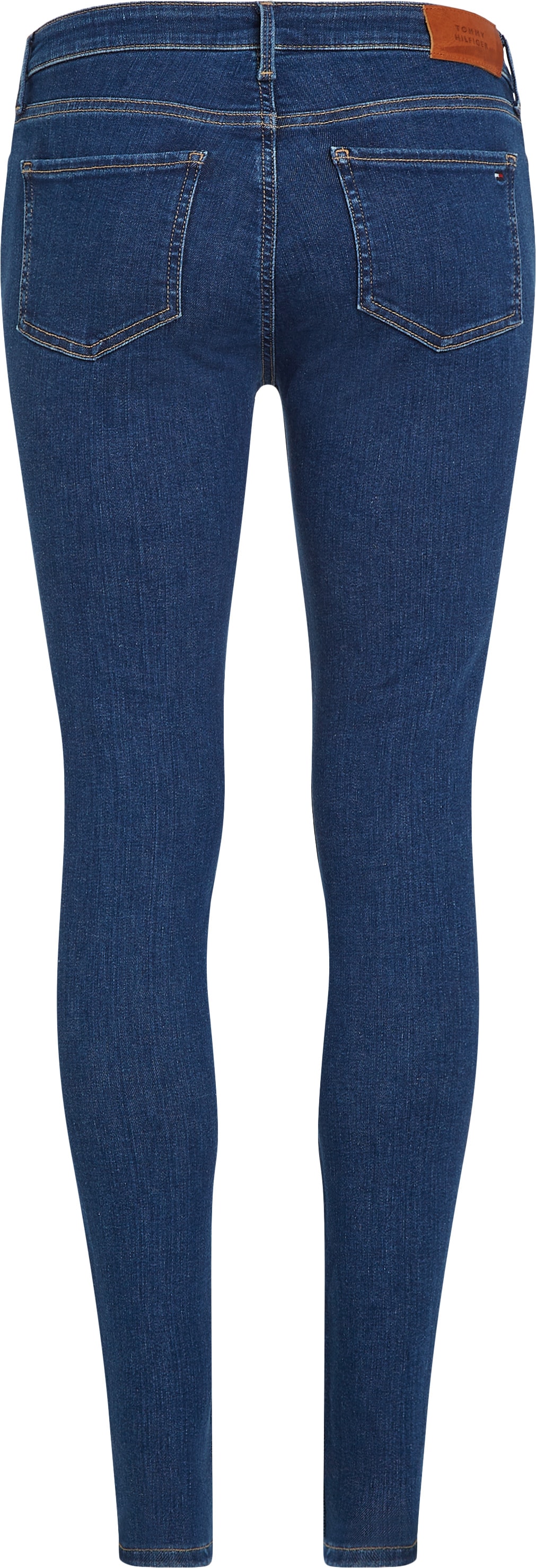 Tommy Hilfiger Skinny-fit-Jeans »COMO Skinny RW ACE mit Logo-Badge und knöchellangem Schnitt«, casual, skinny fit, Denim, normaler Bundabschluss