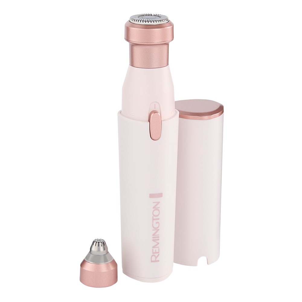 Remington Beauty-Trimmer "BareMe2-in-1 Gesichtshaarentferner (WFS200)" 2 Aufsätze verschiedene Trimmaufsätze, Präzisions-Augenbrauenformer, elektrisch