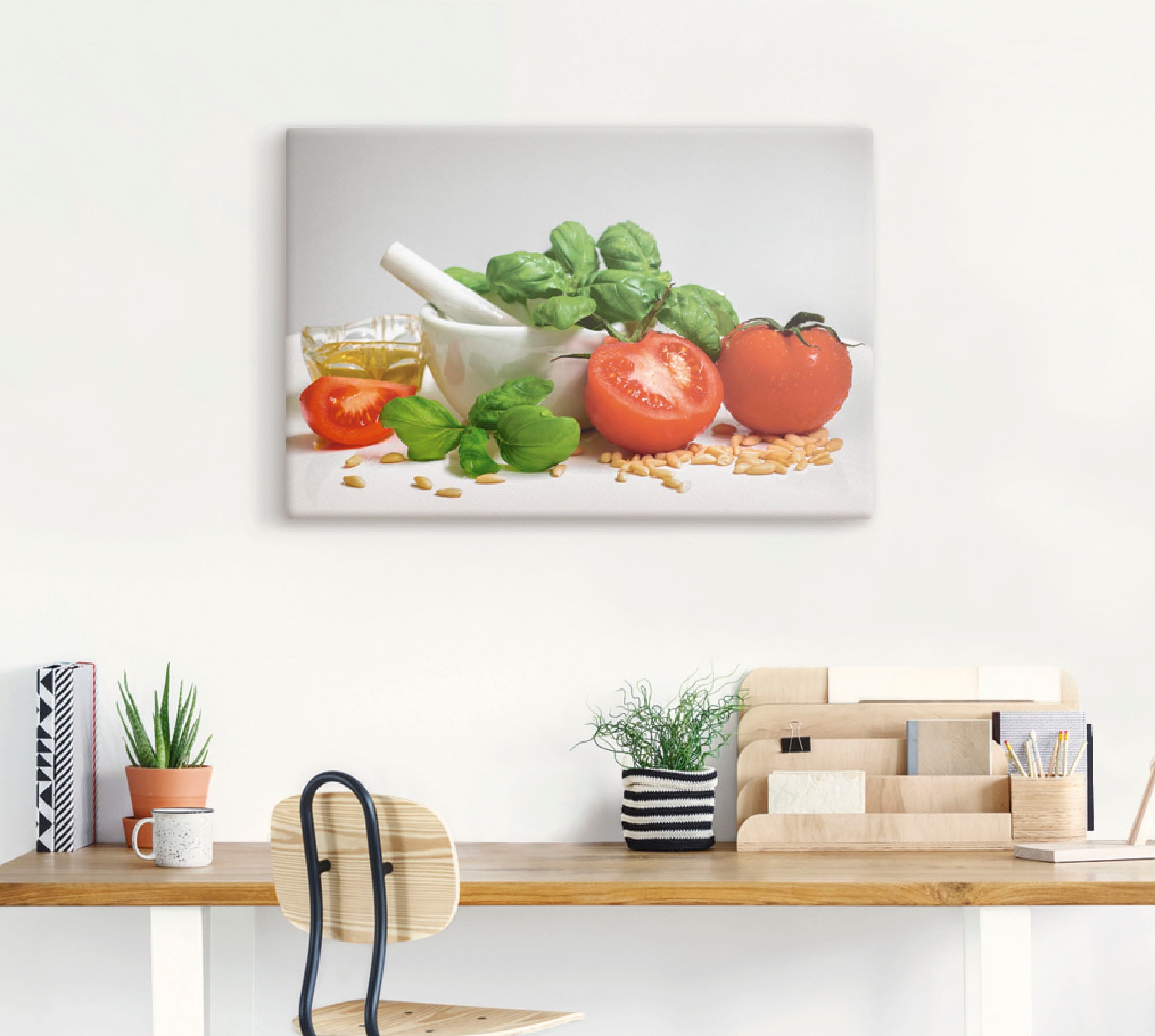Artland Wandbild »Bereit für Pesto«, Lebensmittel, (1 St.), als Leinwandbild, Poster, Wandaufkleber in verschied. Grössen