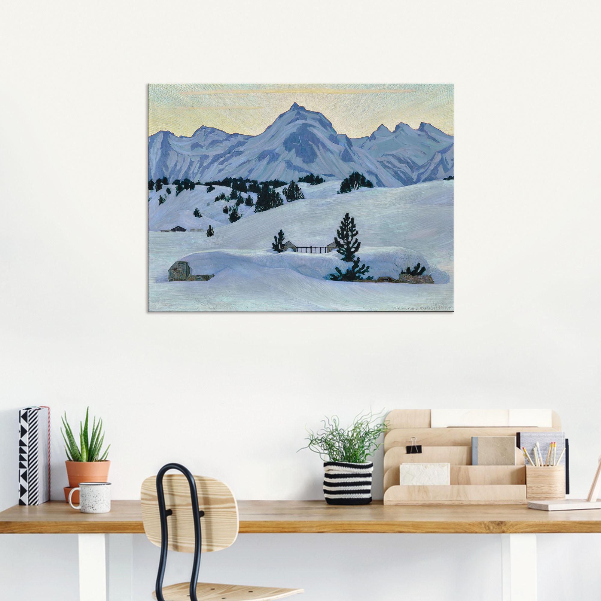 Artland Wandbild »Winterlandschaft bei Maloja. 1912«, Berge & Alpenbilder, (1 St.), als Alubild, Leinwandbild, Wandaufkleber oder Poster in versch. Grössen