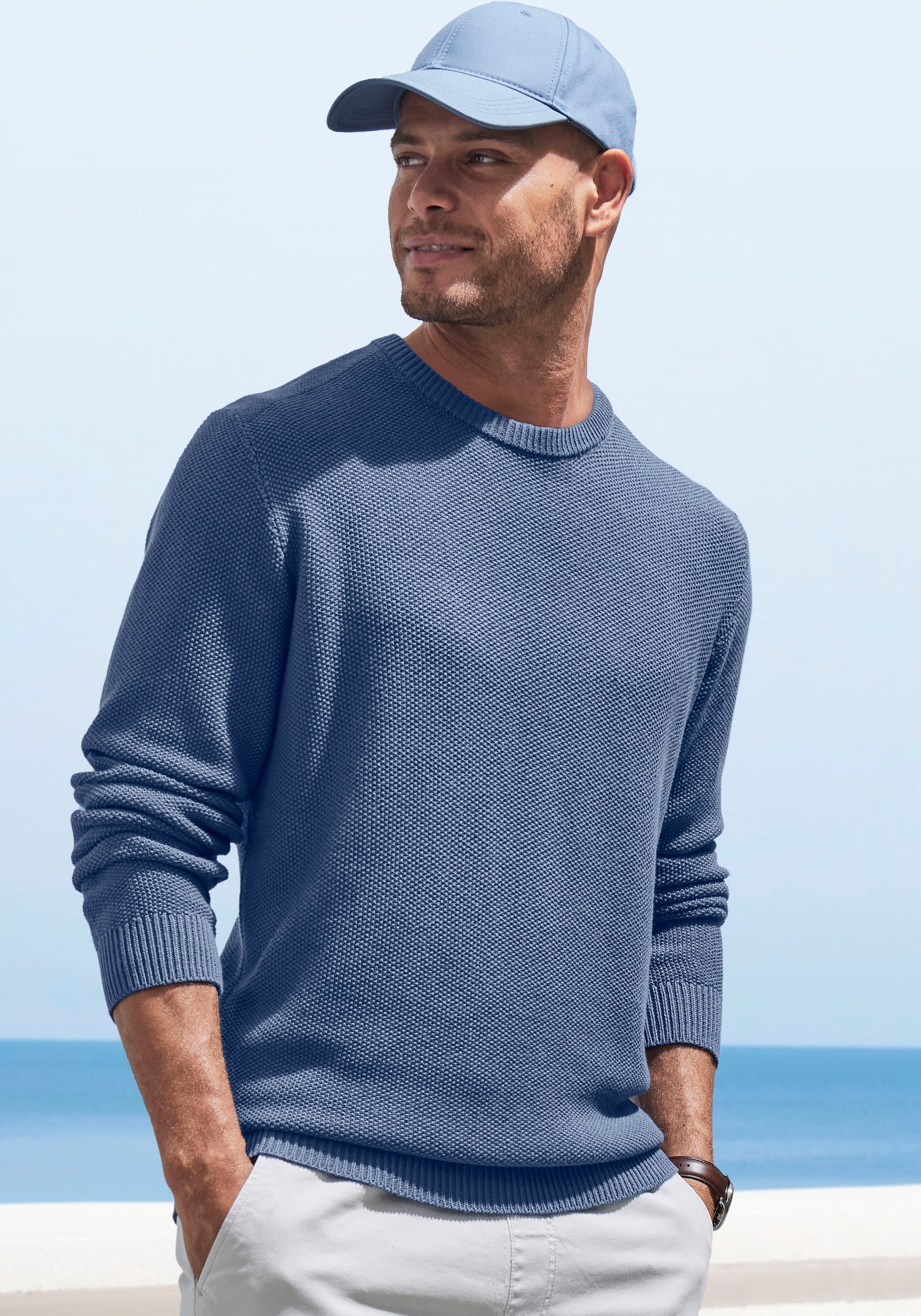 John Devin Strickpullover, Pullover in modischer Strickstruktur