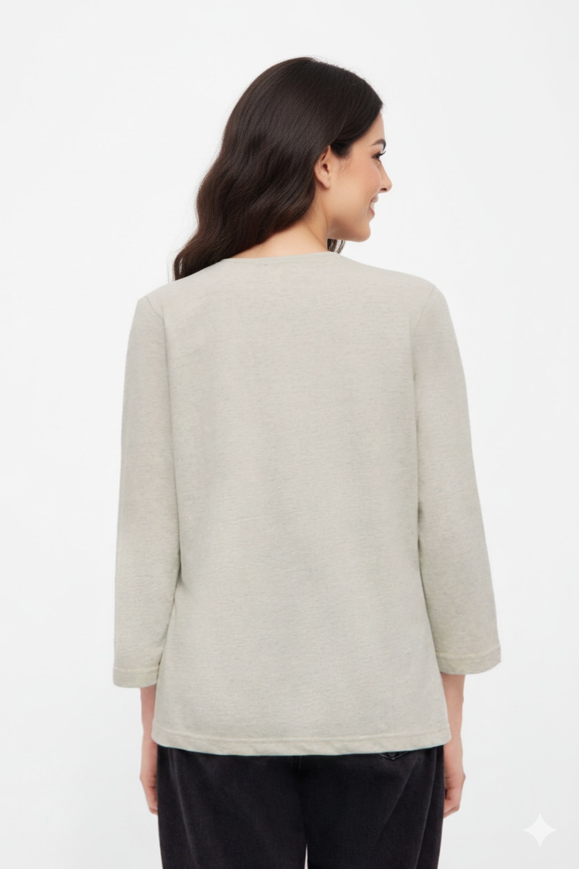 Bench. 3/4-Arm-Shirt »ROMILEY«, tailliertes Basic mit 3/4 Arm und Logoprint im Metallic-Holo Stil