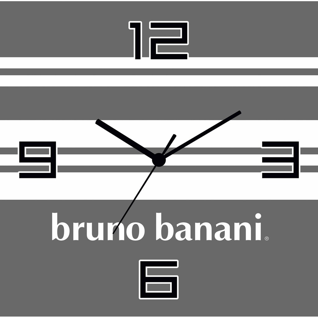 Bruno Banani Wanduhr »Stripes auf Alu«, analog, 30 cm