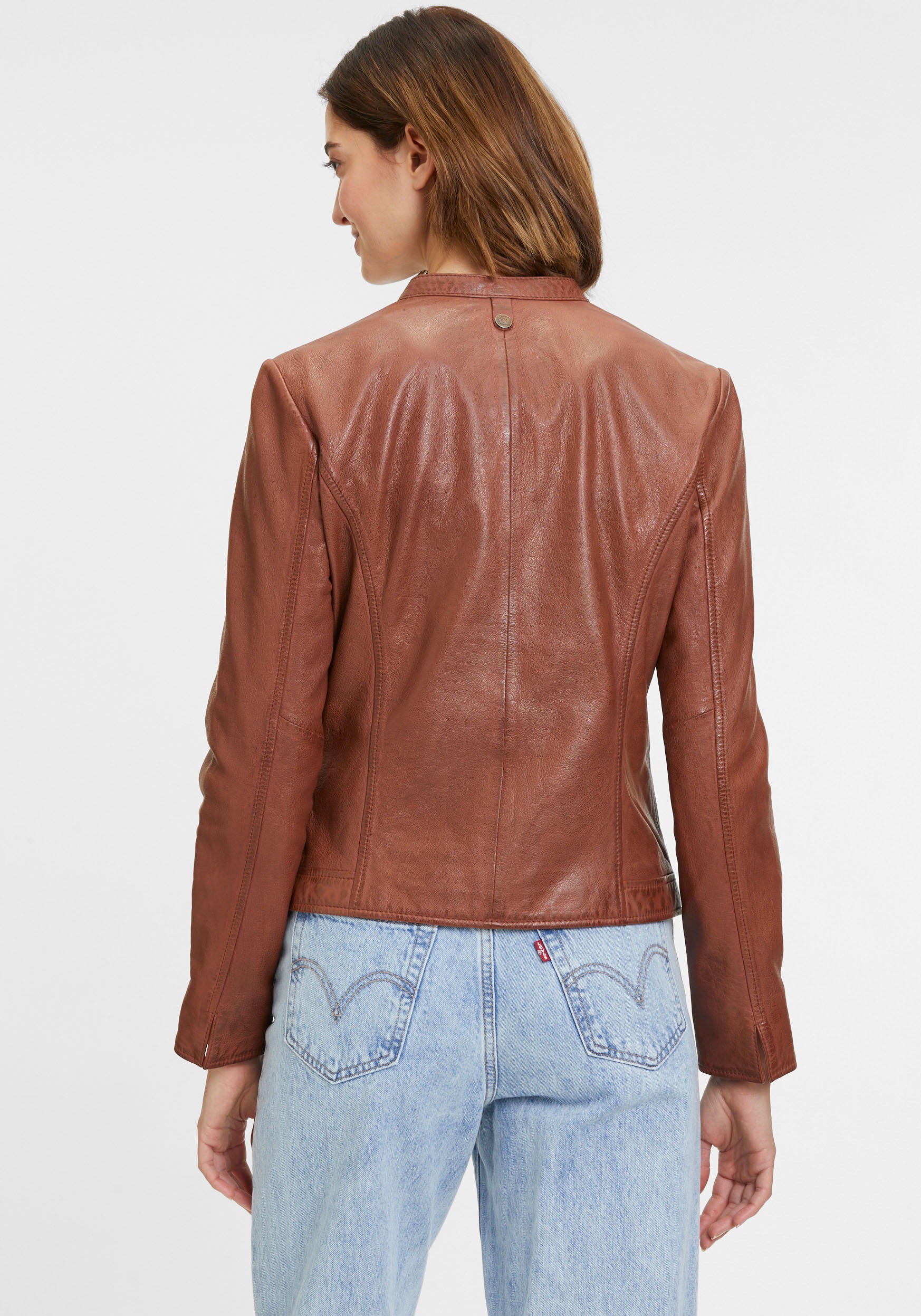 Mauritius Lederjacke »GWMarlie W24«, mit kleinem Stehkragen, Reissverschluss, Reissverschlusstaschen