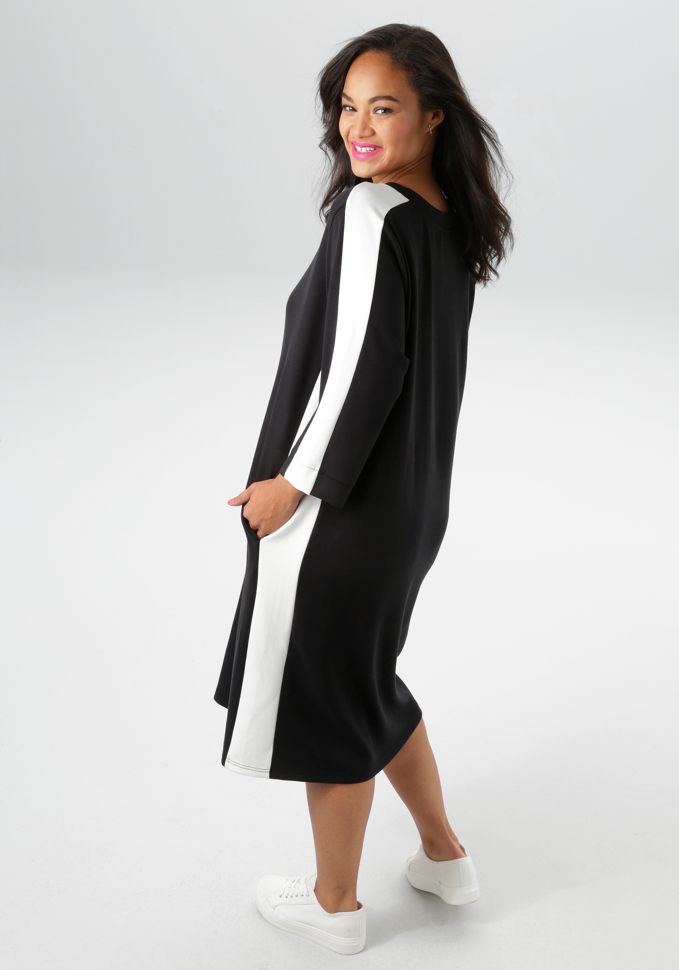 Aniston PLUS Sweatkleid, aus super weichen, elastischen Jersey-Qualität - NEUE KOLLEKTION