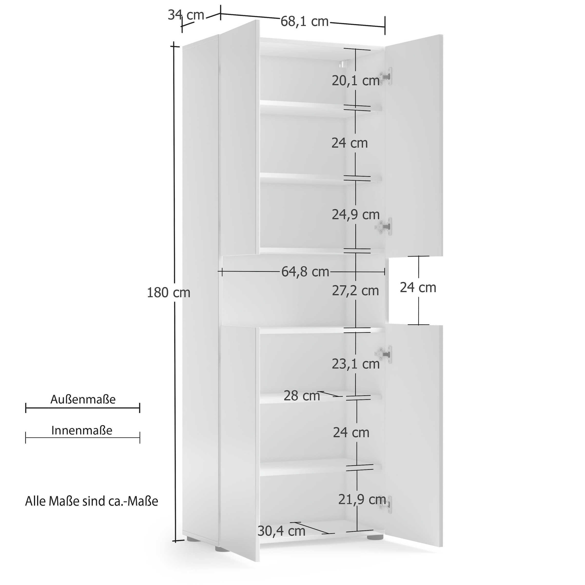 INOSIGN Hochschrank »Mister«, Breite 68 cm