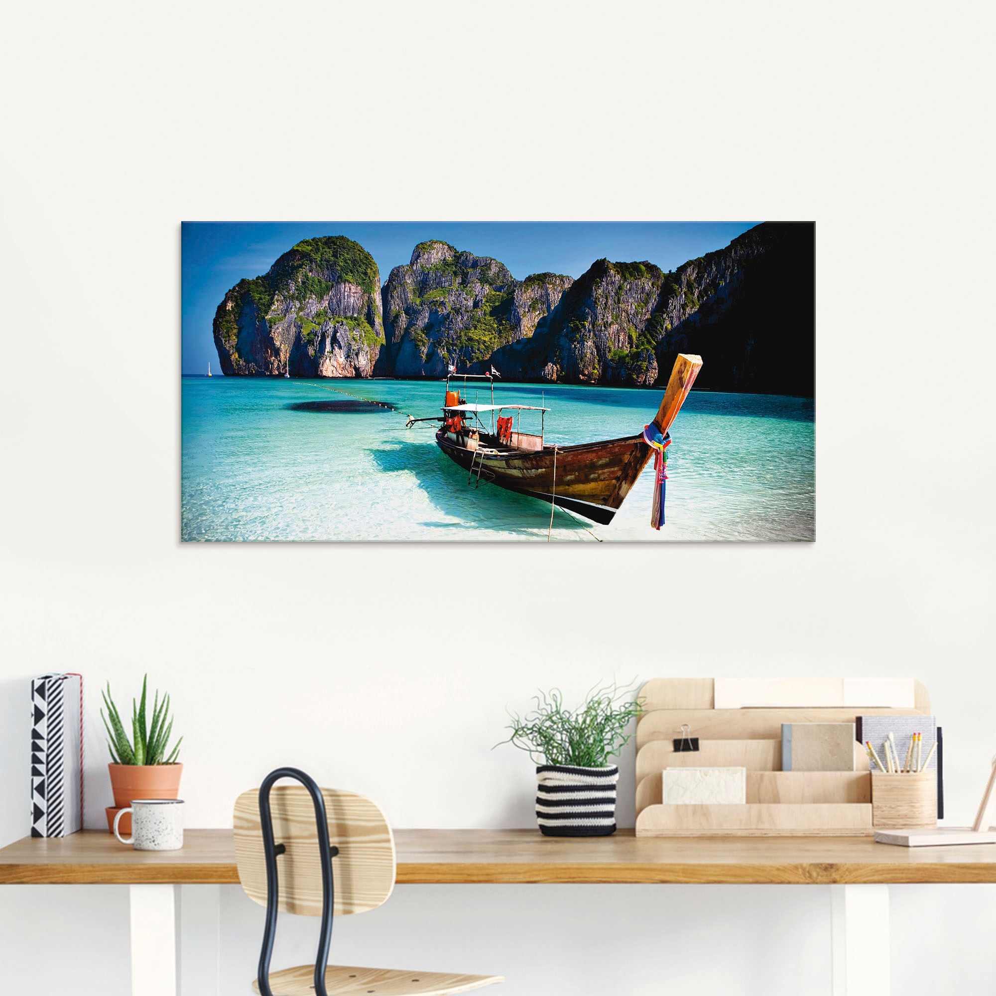 Artland Glasbild "Maya Bay, Koh Phi Phi Leh, Thailand" Boote & Schiffe 1 Stk. tlg. in verschiedenen Größen