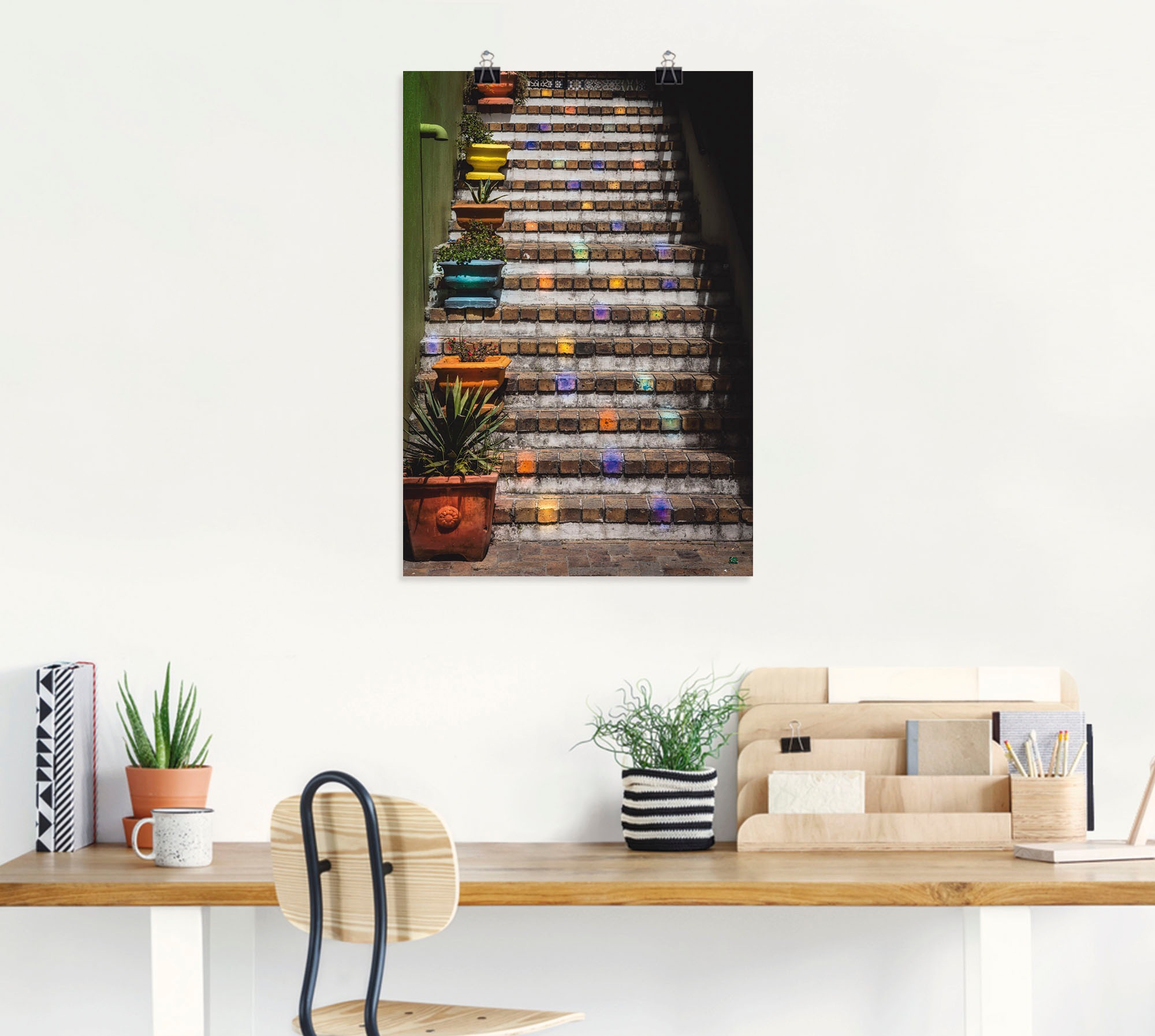 Artland Wandbild »Die Treppe«, Gebäude, (1 St.), als Leinwandbild, Poster, Wandaufkleber in verschied. Grössen
