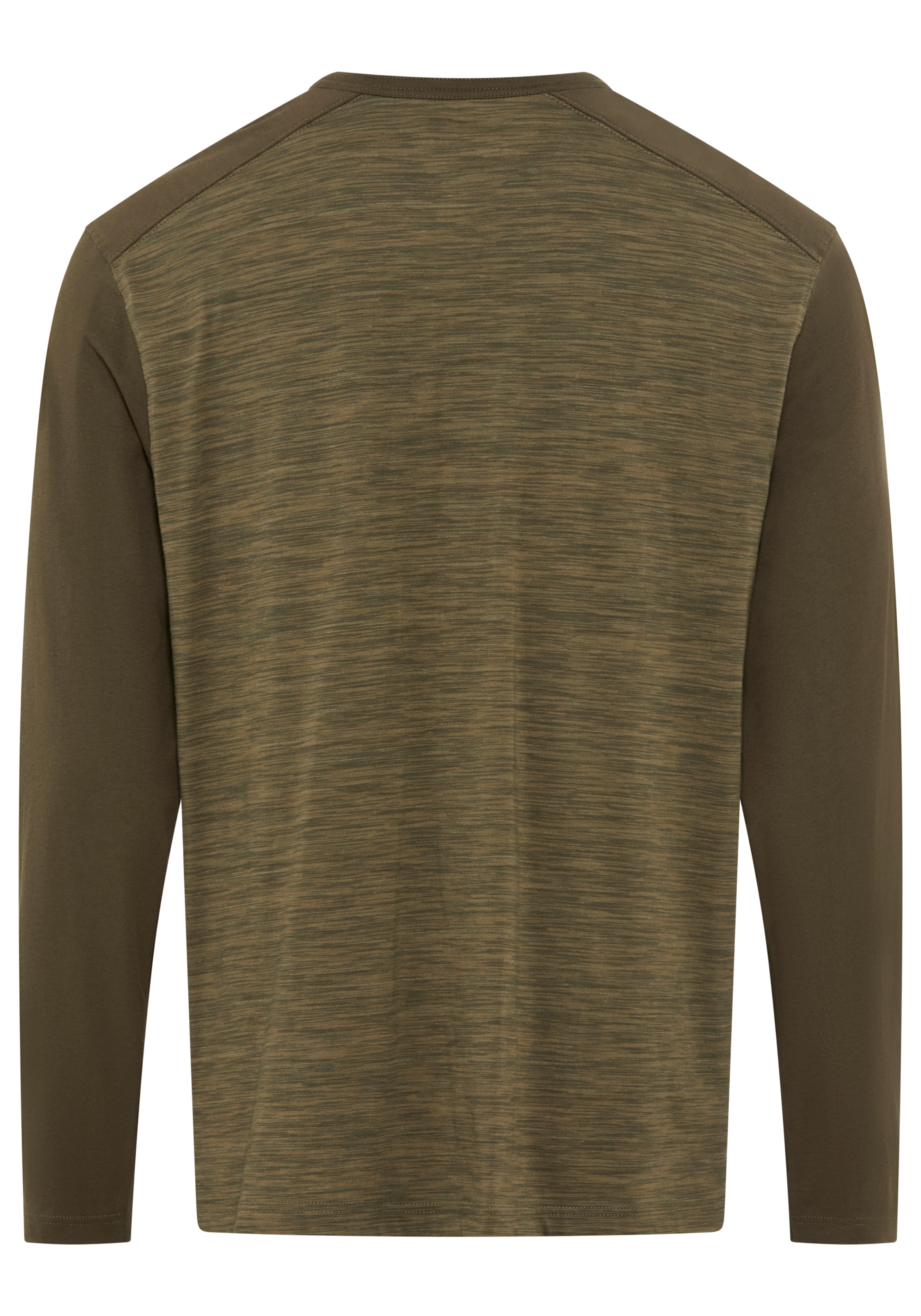 Arizona Longsleeve, Langarm, melierte Optik, Rundhalsausschnitt mit Knopfleiste