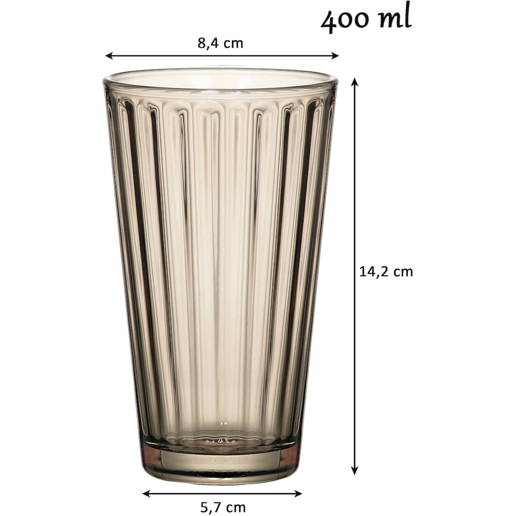 Ritzenhoff & Breker Longdrinkglas »Lawe«, (Set, 6 tlg., 6 Longdrinkgläser, je 400 ml)
