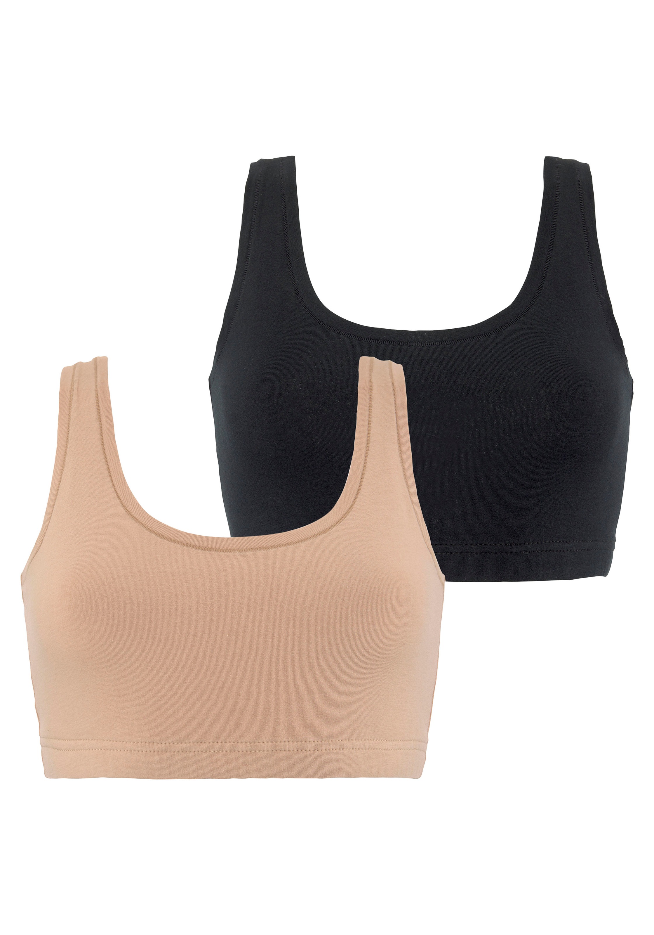 LASCANA Bustier Packung, 2 Stk. "Perfect Basics" aus elastischer Baumwolle