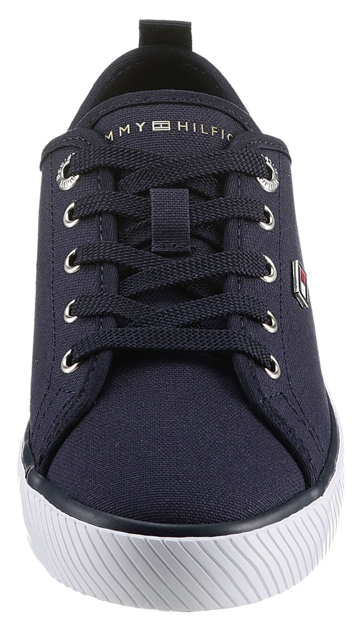 Tommy Hilfiger Plateausneaker »VULC CANVAS SNEAKER«, Freizeitschuh, Halbschuh, Schnürschuh mit praktischer Anziehlasche