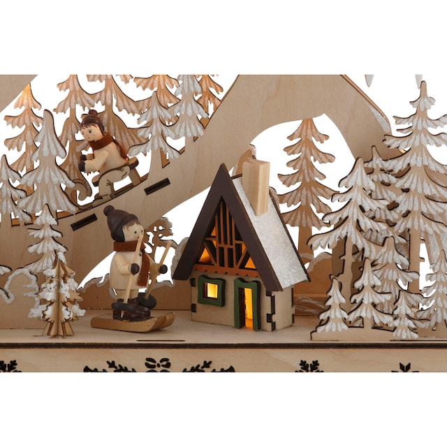Home affaire LED Baum »Schneelandschaft«, mit Hütte und Skifahrern, Höhe  ca. 48 cm online