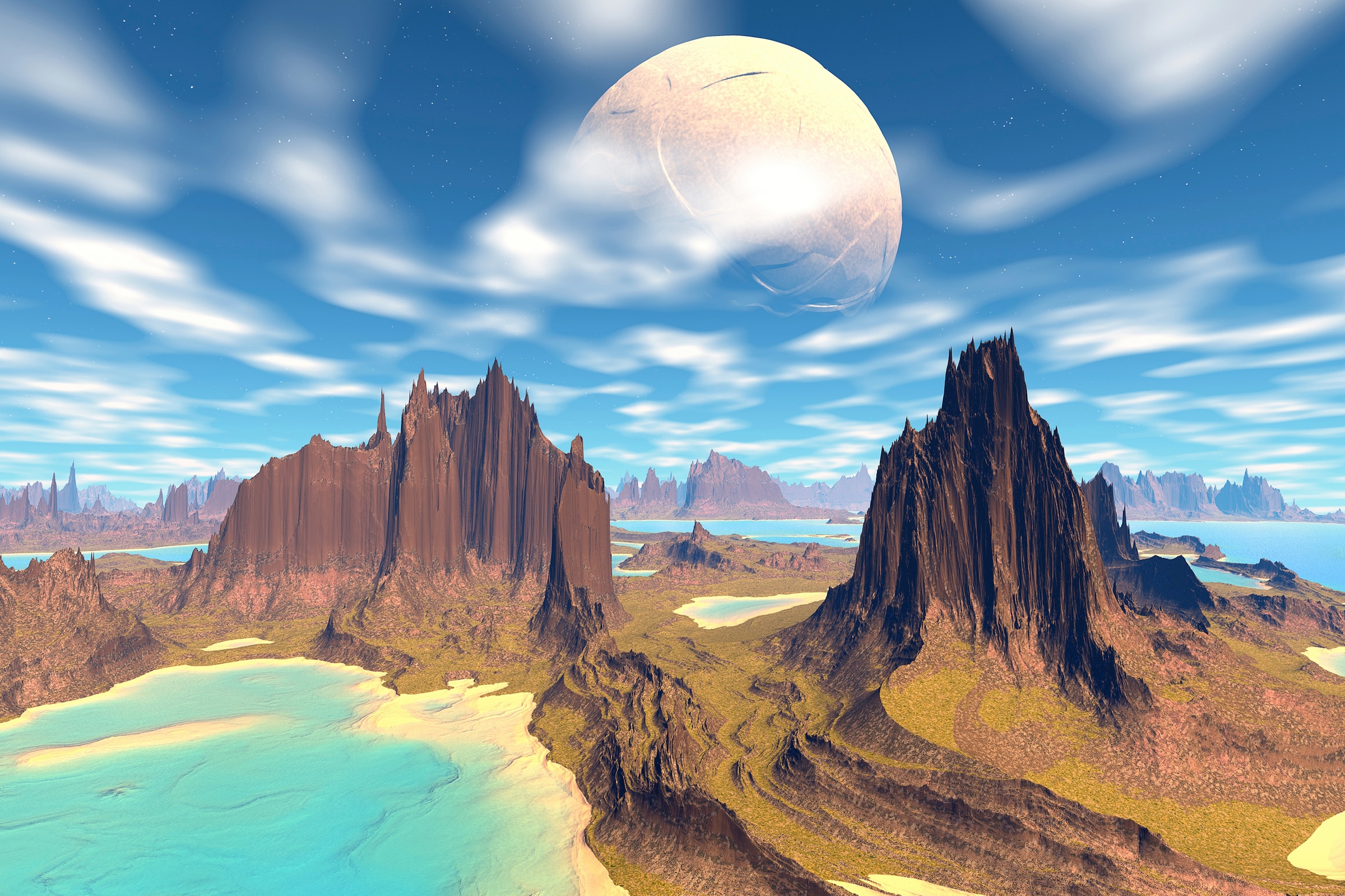 Papermoon Fototapete »PLANETEN-FUTURISTISCH WELTRAUM MOND GALAXIE UNIVERSUM«