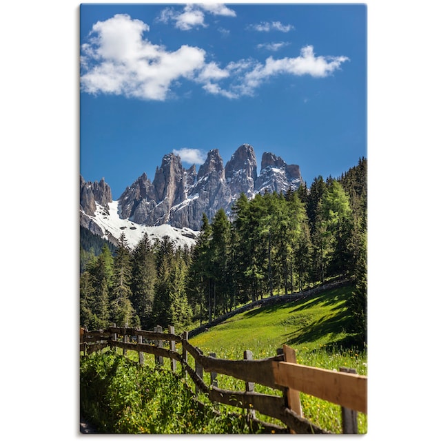 Artland Wandbild »Villnösstal mit Dolomiten, Südtirol«, Berge &  Alpenbilder, (1 St.), als Leinwandbild, Poster in verschied. Grössen online  shoppen | Jelmoli-Versand