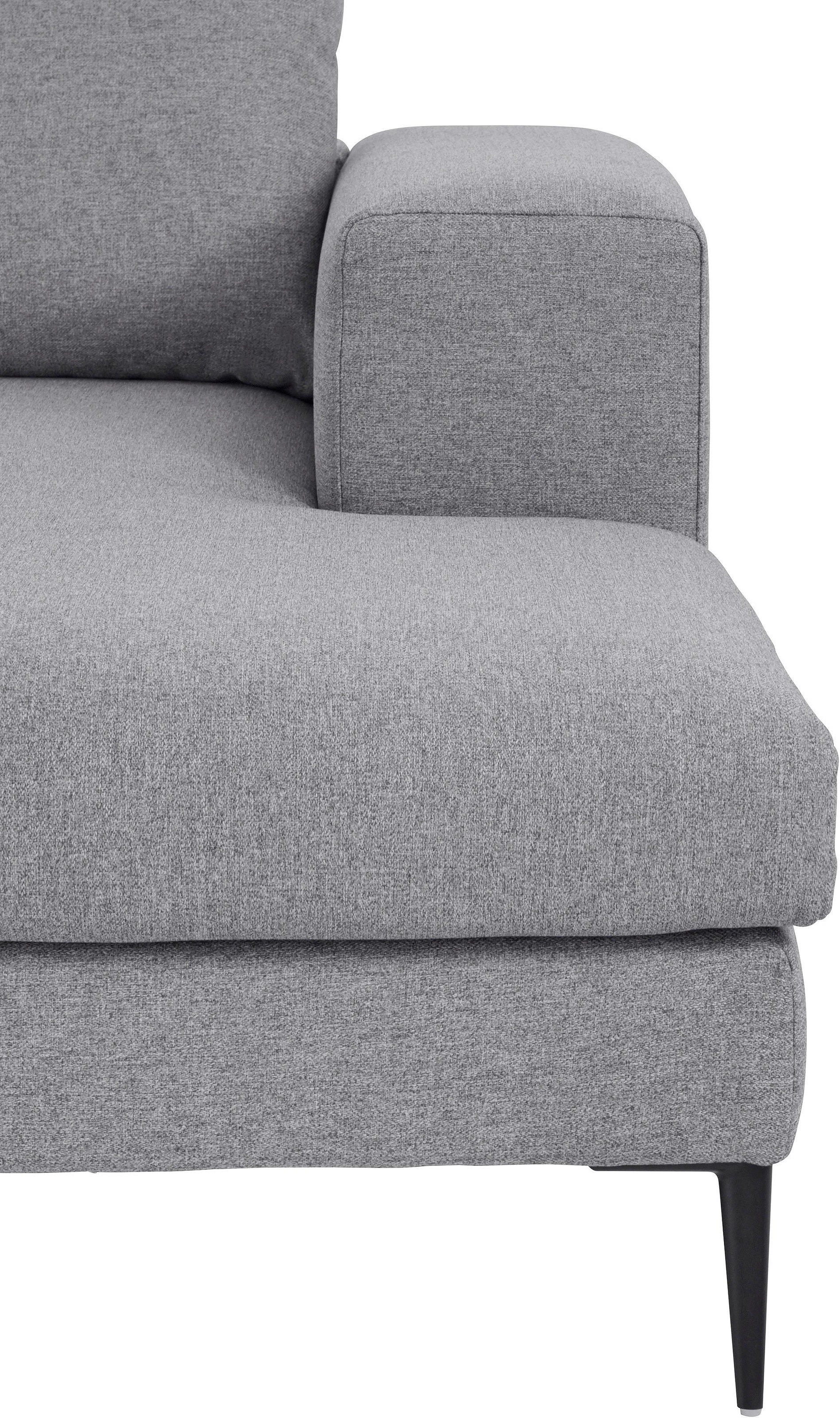 INOSIGN Ecksofa »Aurora, L-Form, mit extra breiter Recamiere, 324 x 170 cm (BxT)«, Designsofa mit tollem Sitzkomfort, extra hohe Metallfüsse schwarz