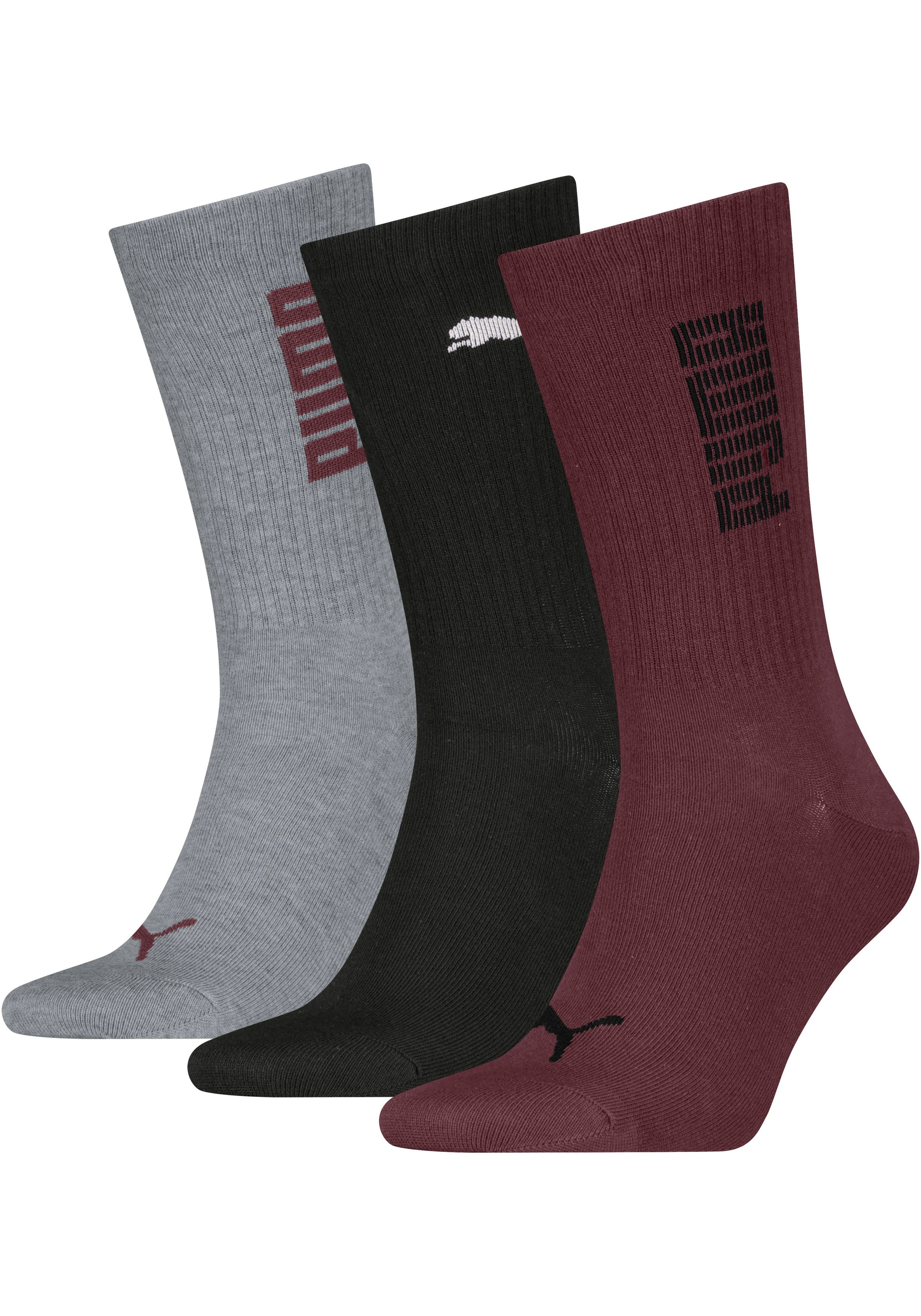 PUMA Socken »PUMA UNISEX RIB LOGO CREW SOCK 3P« 3er Pack, 3 Stk. tlg.