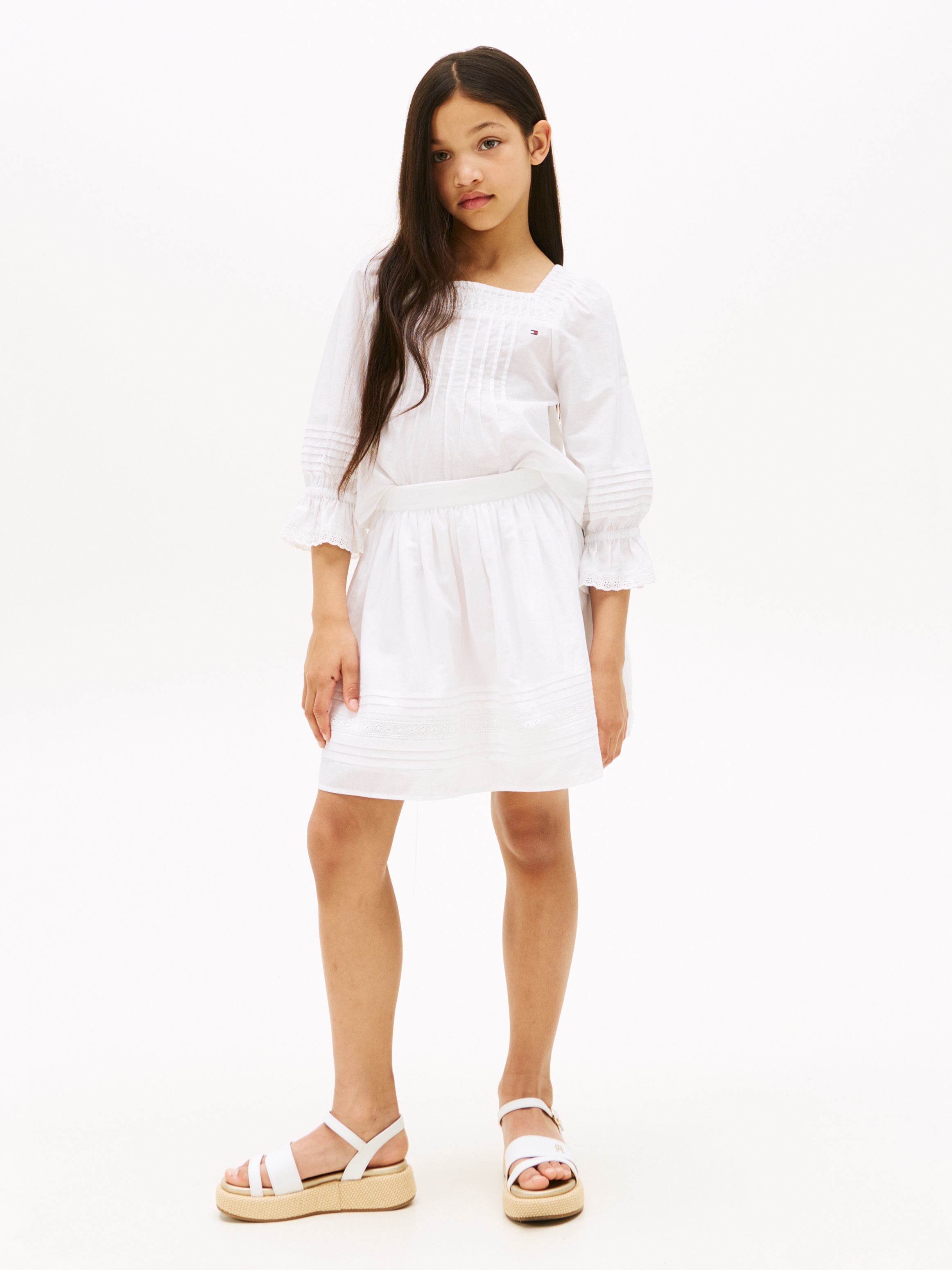 Tommy Hilfiger Webrock »EMBROIDERED TAPE SKIRT«, für Kinder bis 16 Jahre, mit Stickerei