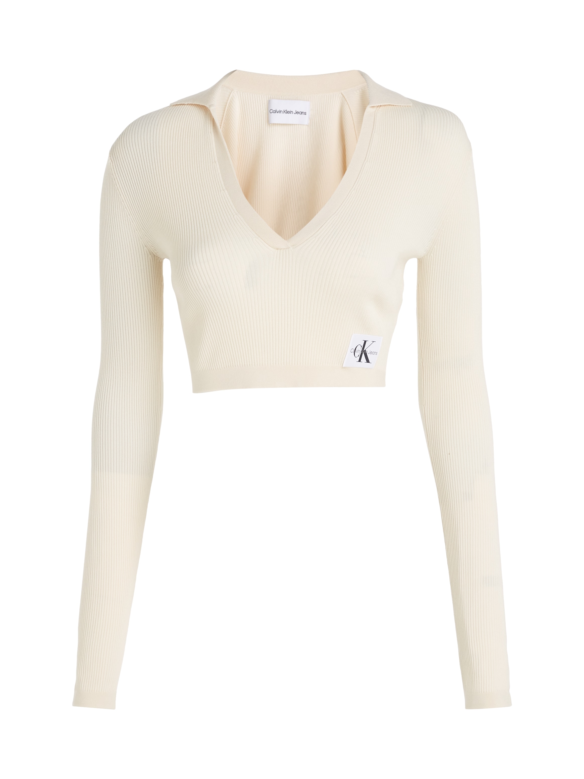 Klein | kaufen online V-NECK »LABEL CROP SWEATER« TIGHT V-Ausschnitt-Pullover Jeans Calvin Jelmoli-Versand