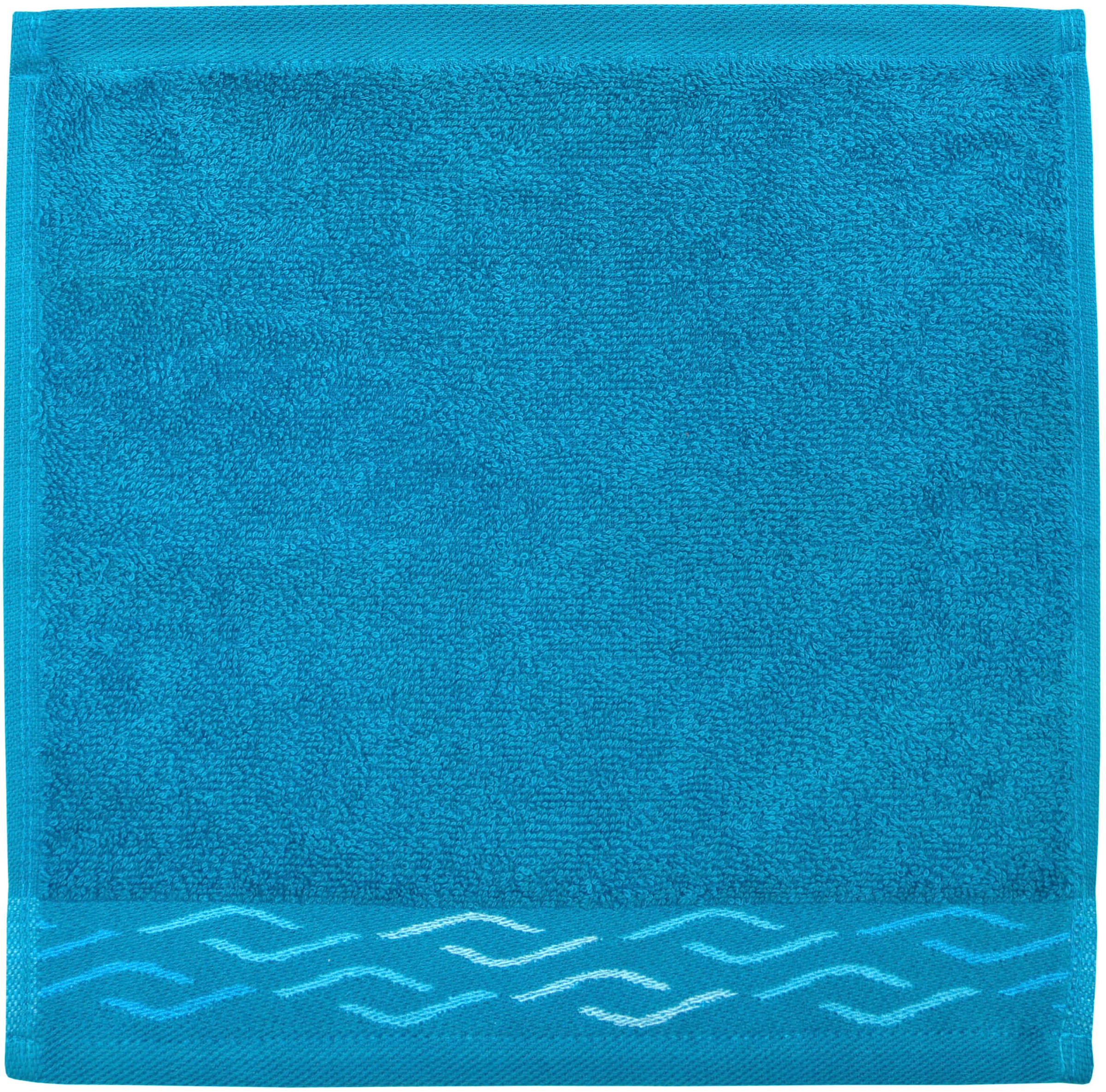 Dyckhoff Seiftuch »Wave«, (Set, 6 tlg., 6er Set Waschlappen 30 x 30 cm), mit Jacquard-Bordüre