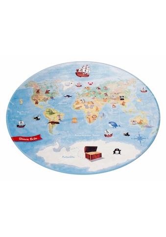 Böing Carpet Kinderteppich »Lovely Kids 413«, rund, Motiv Weltkarte kaufen