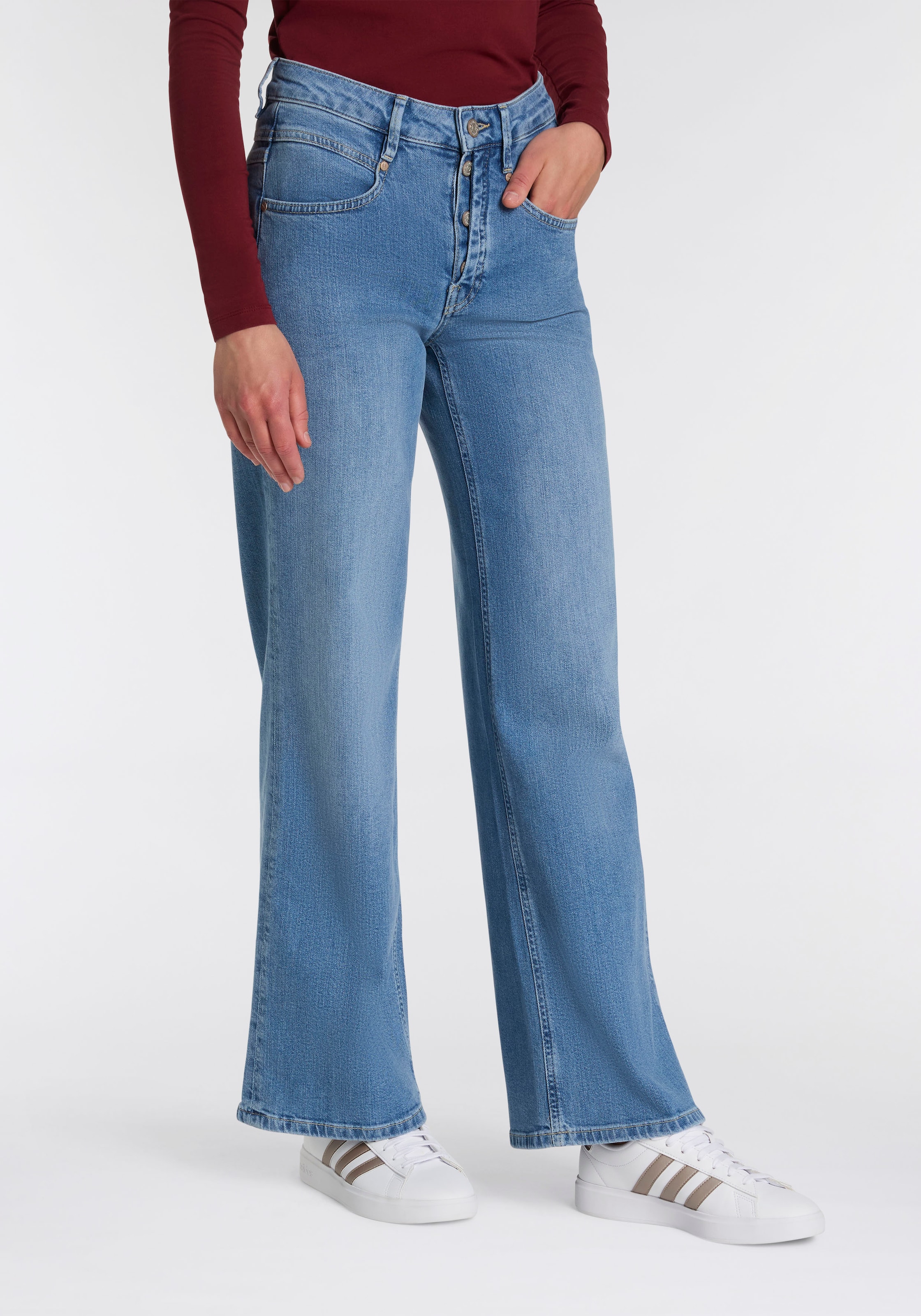 GANG Weite Jeans »94MEDINA WIDE«, mit Knopfverschluss
