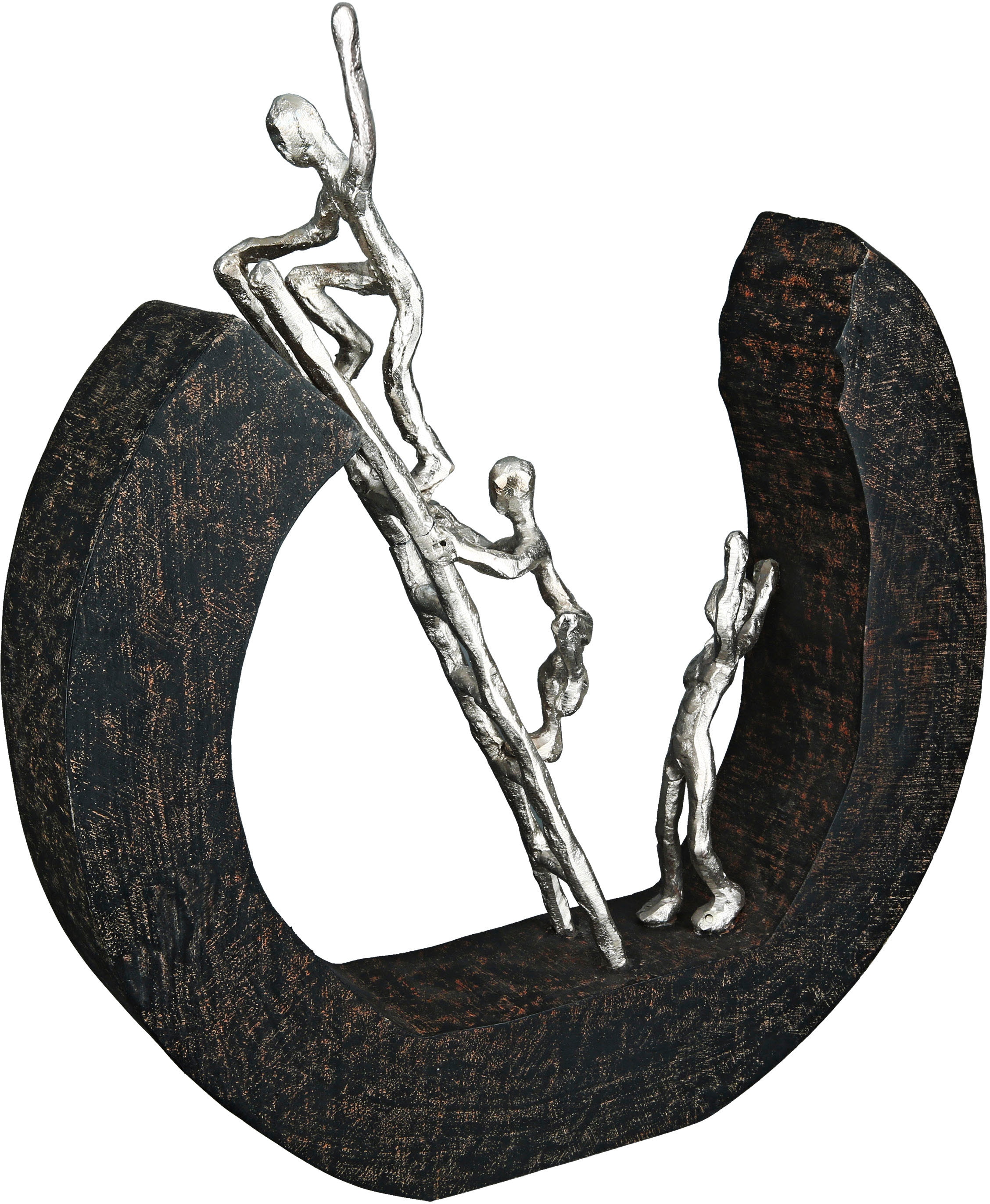 Casablanca by Gilde Dekofigur Hinauf, 32 »Skulptur Wohnzimmer Holz, | aus schwarz/silber«, online Dekoobjekt, Jelmoli-Versand cm, & bestellen Metall Höhe