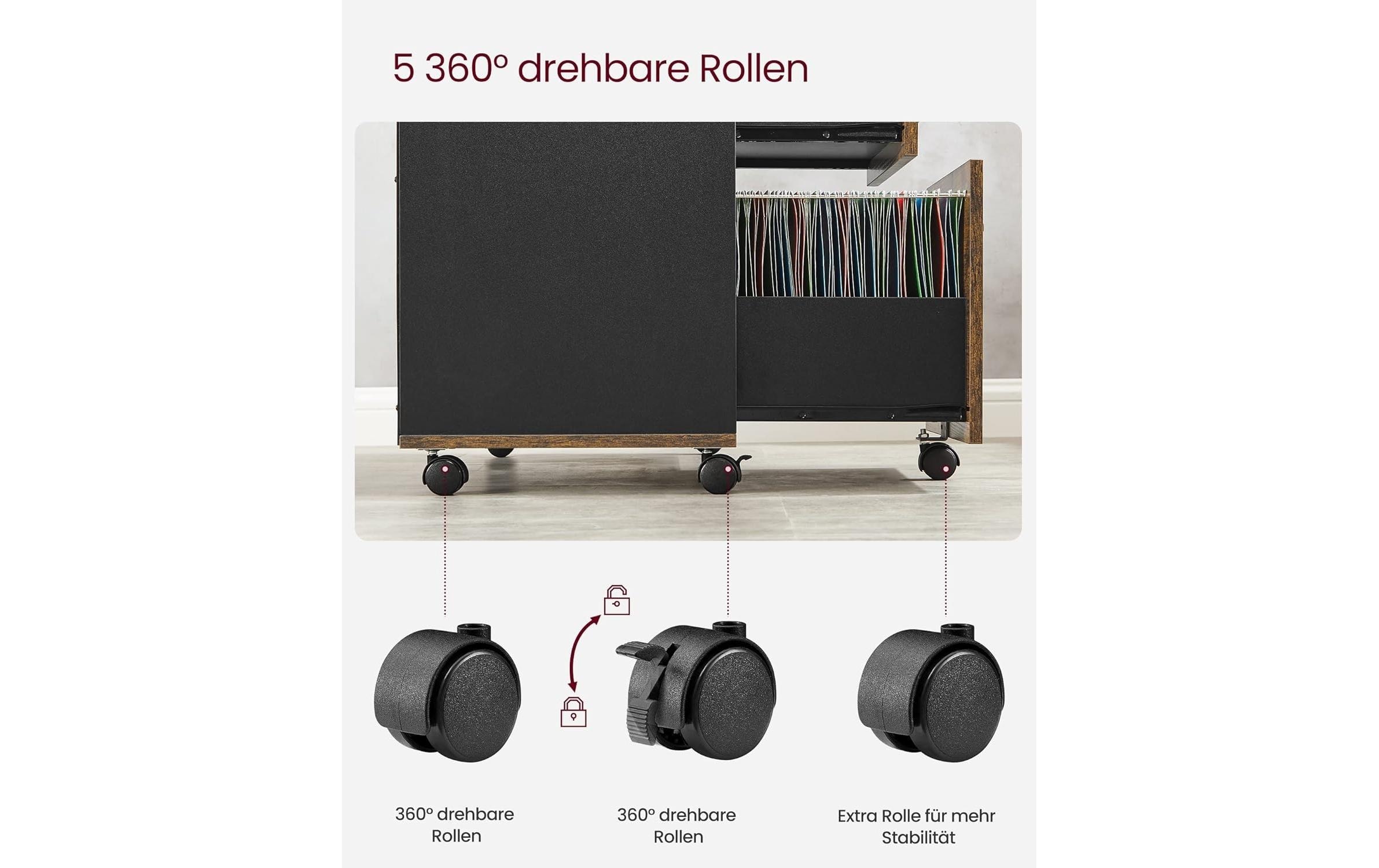 SONGMICS Aktenschrank »mit Rollen 80 x 40 x 66 cm«