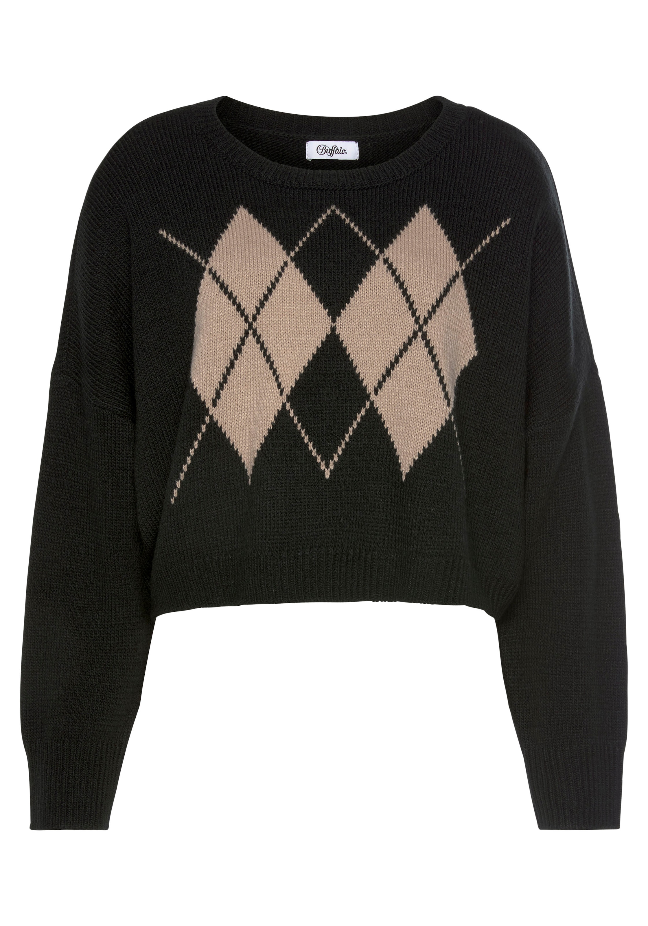 Buffalo Rhombenpullover, in kurzer Form
