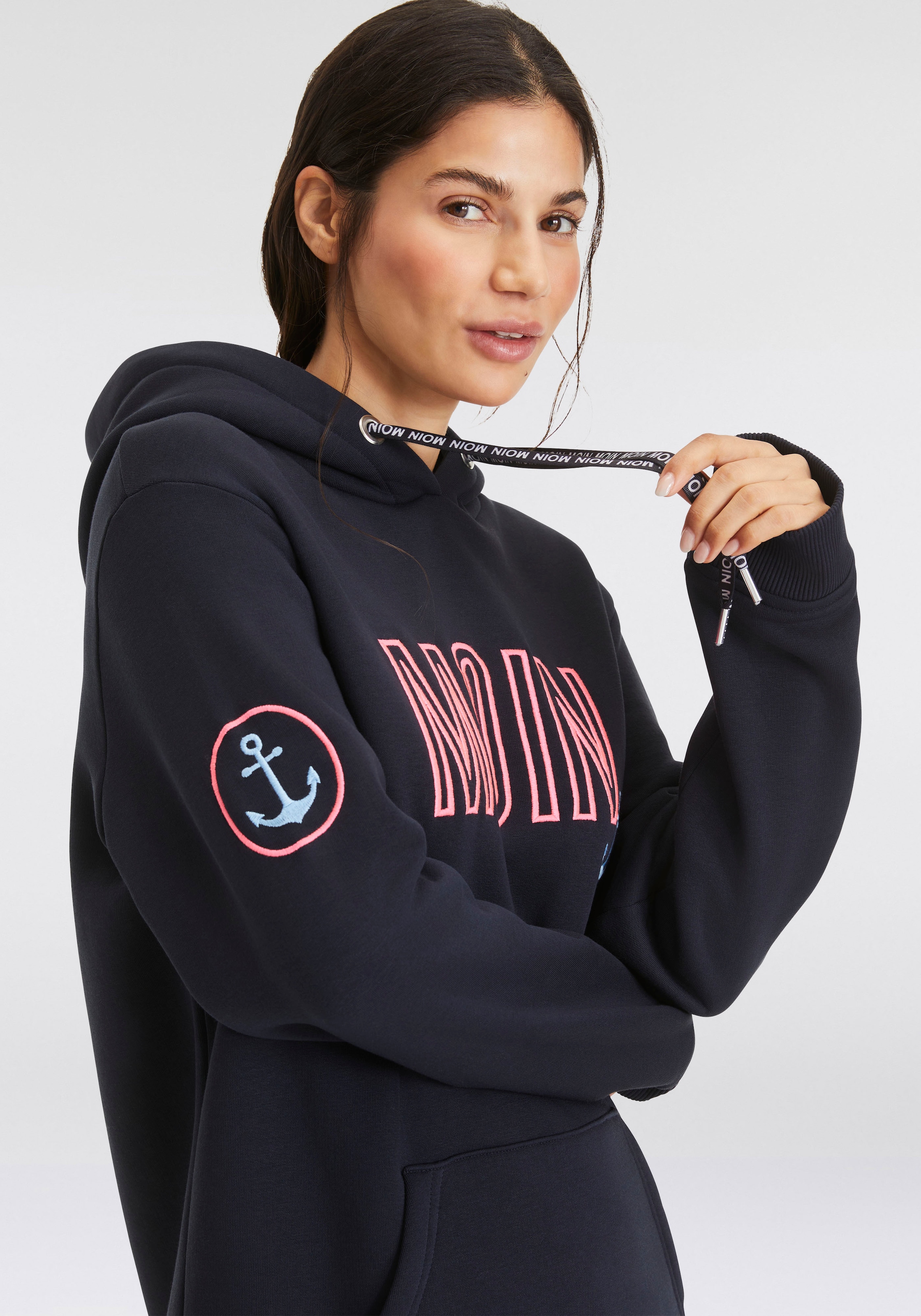 Zwillingsherz Hoodie »Limited Edition«, mit Kapuze, gesticktem "MOIN" und Anker Motiv