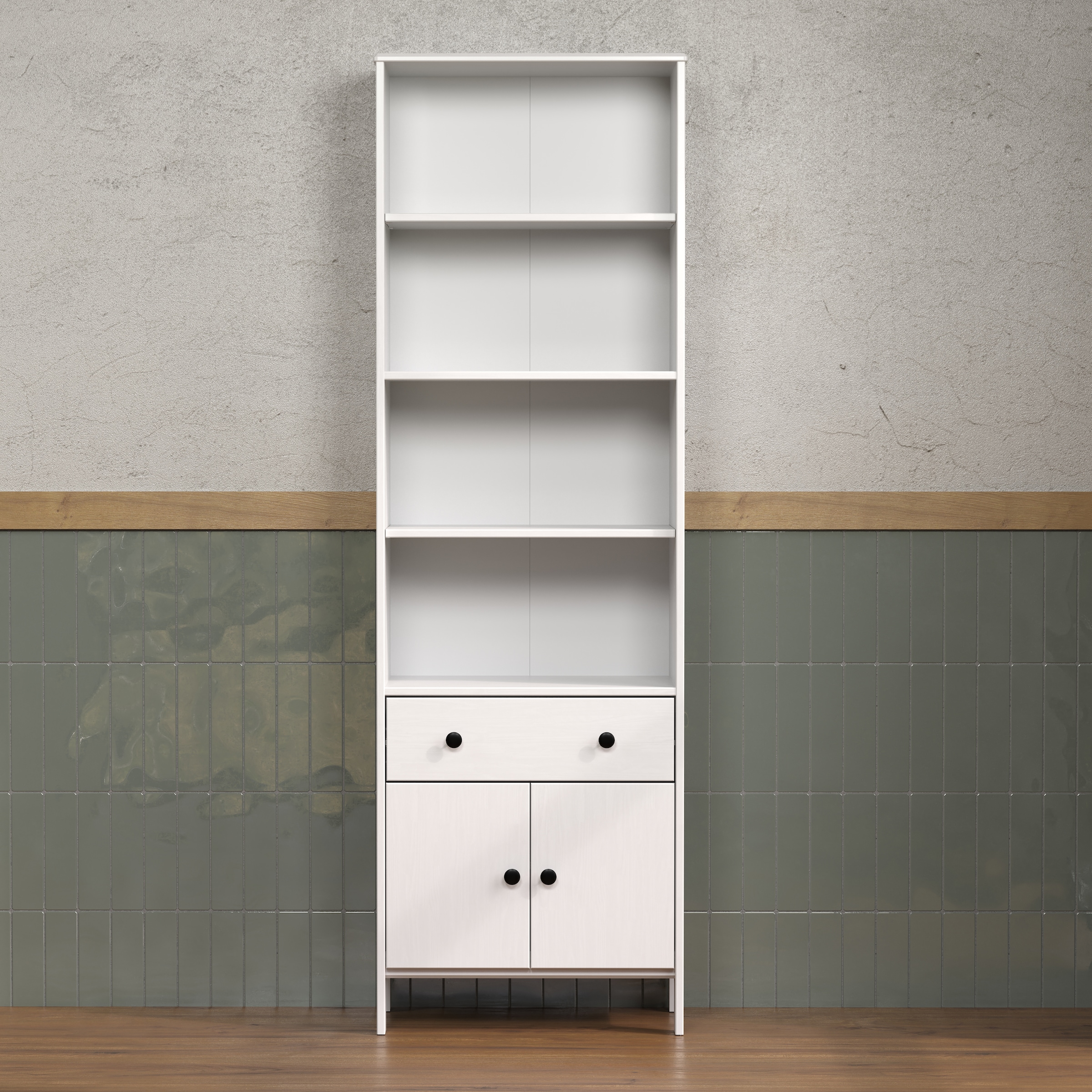 welltime Hochschrank »Kall«, (1 St.), Badezimmerschrank aus Kiefer-Massivholz - Masse (B/T/H) 60/33/188 cm