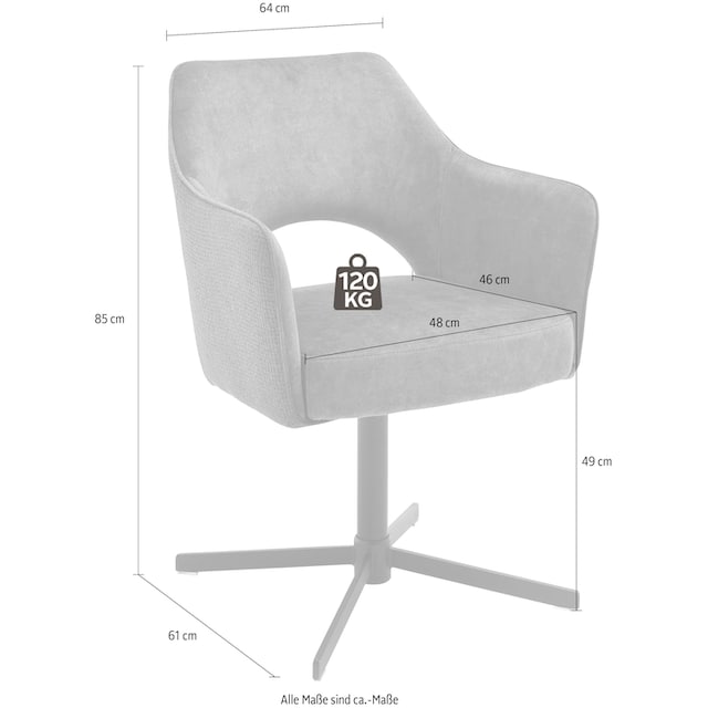 MCA furniture Esszimmerstuhl »Valetta«, (Set), 2 St., Stoffbezug, 360°  drehbar mit Nivellierung, belastbar bis 120 Kg online kaufen |  Jelmoli-Versand