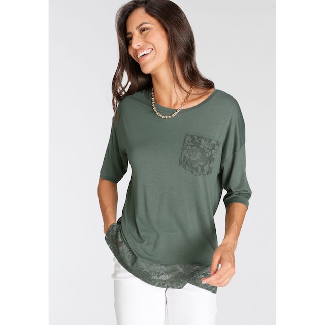 Laura Scott 3/4-Arm-Shirt, mit Spitzen-Details online bestellen |  Jelmoli-Versand