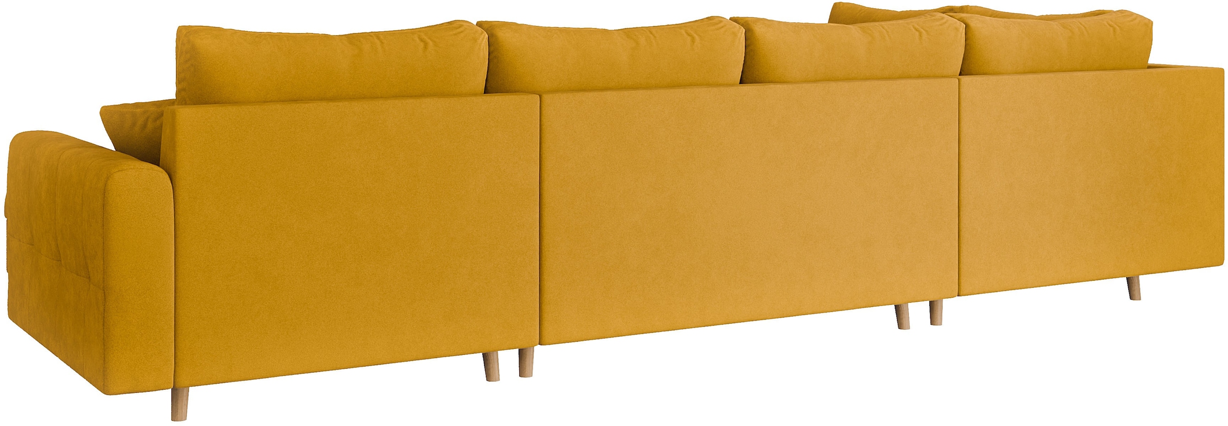 Home affaire Wohnlandschaft »CHARRE U-Form mit Ottomane, Masse B/T/H: 310/161/81 cm«, feine Steppung, lose Rücken- und Zierkissen, auch in Cord und Bouclé