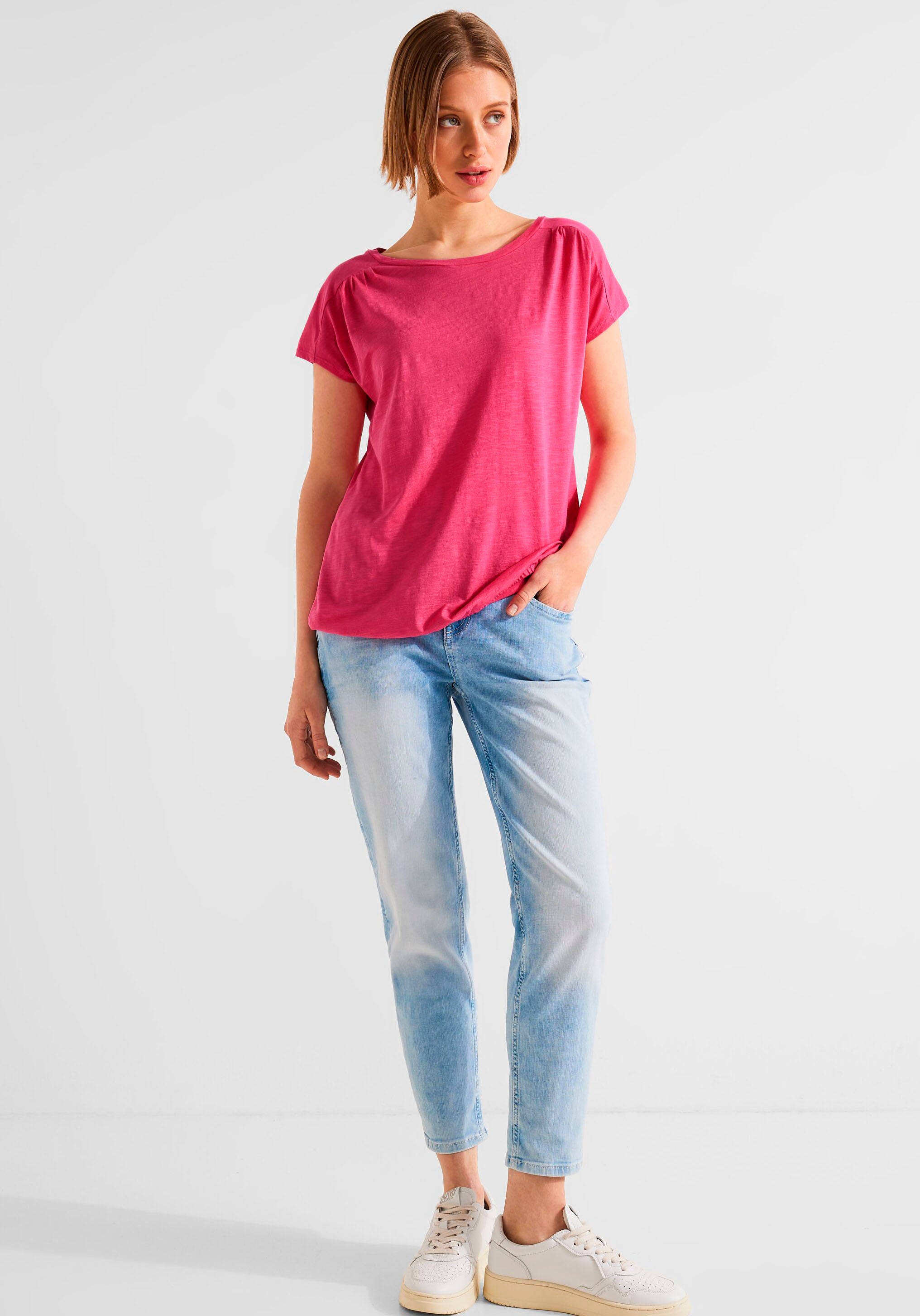 STREET ONE T-Shirt, mit Schweiz perfekten Saum online Sitz elastischem shoppen Jelmoli-Versand für bei