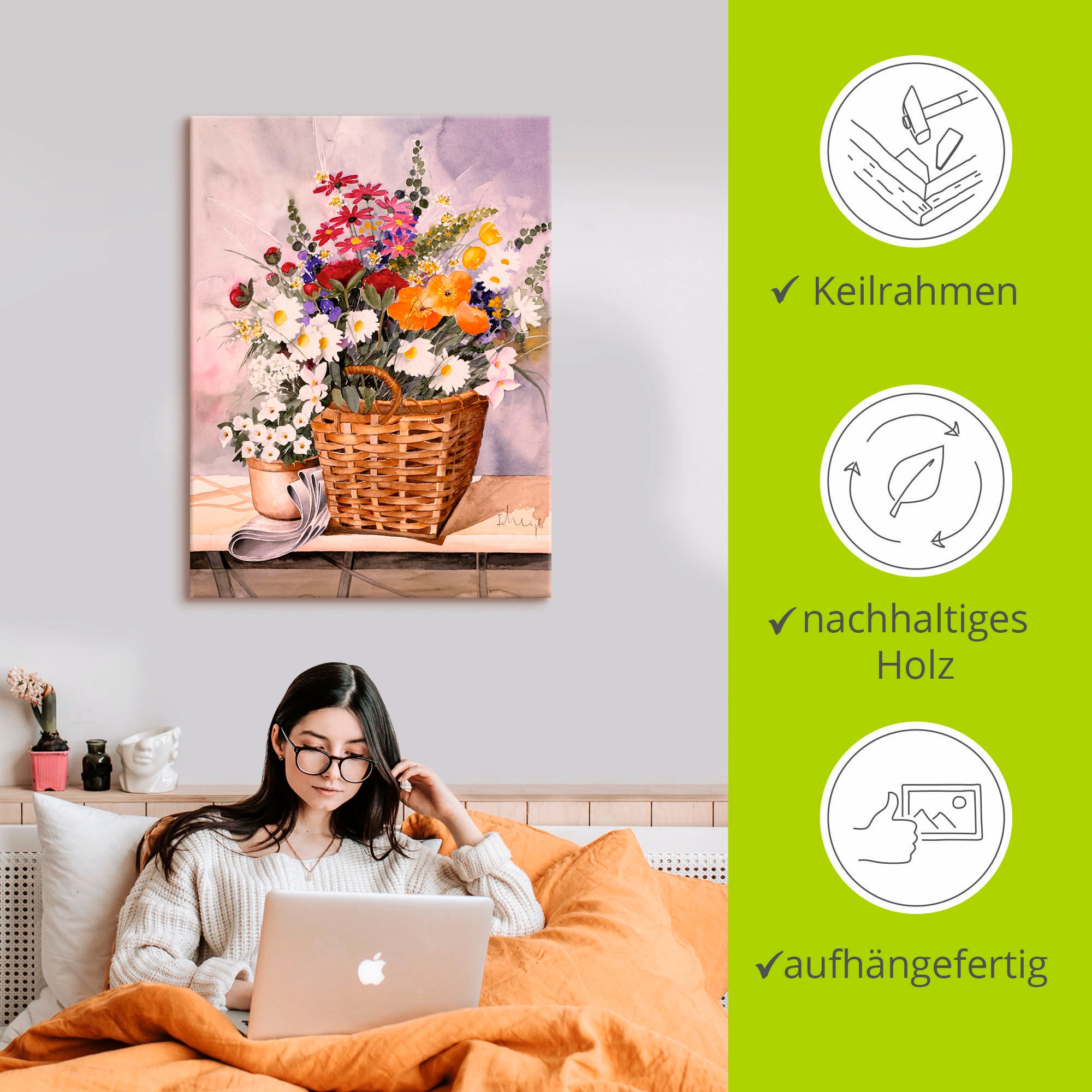 Artland Wandbild »Stillleben mit Kürbissen«, Blumen, (1 St.), als Leinwandbild, Poster in verschied. Grössen