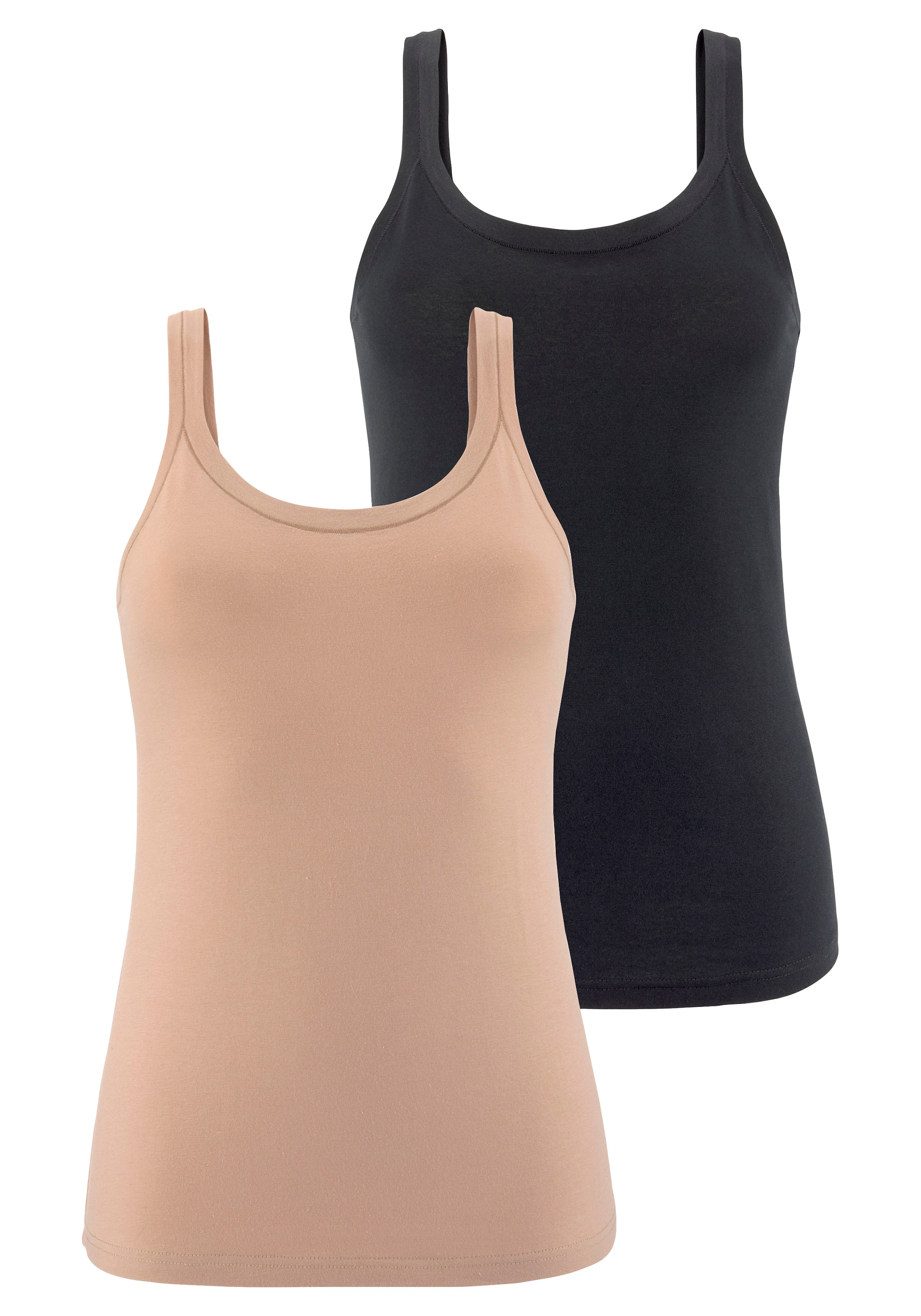 Unterhemd, (Packung, 2 St.), "Perfect Basics" aus elastischer Baumwolle, Tanktop,...