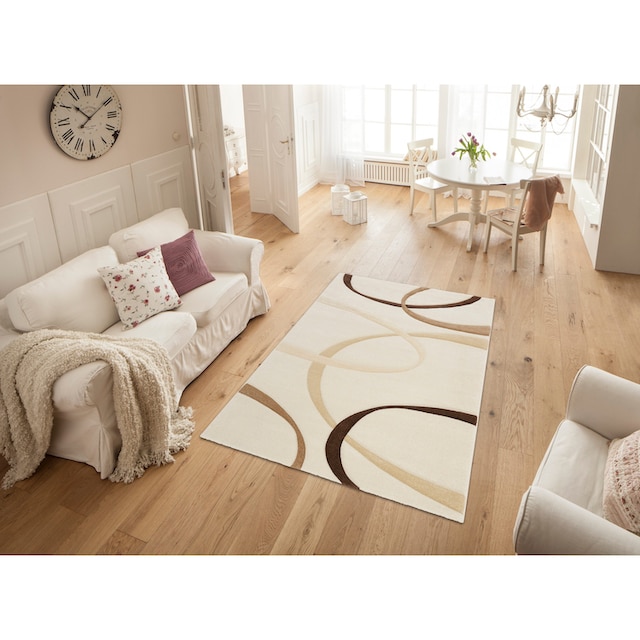my home Teppich »Bilbao«, rechteckig, handgearbeiteter Konturenschnitt,  flacher Teppich rund, Kurzflor online bestellen | Jelmoli-Versand