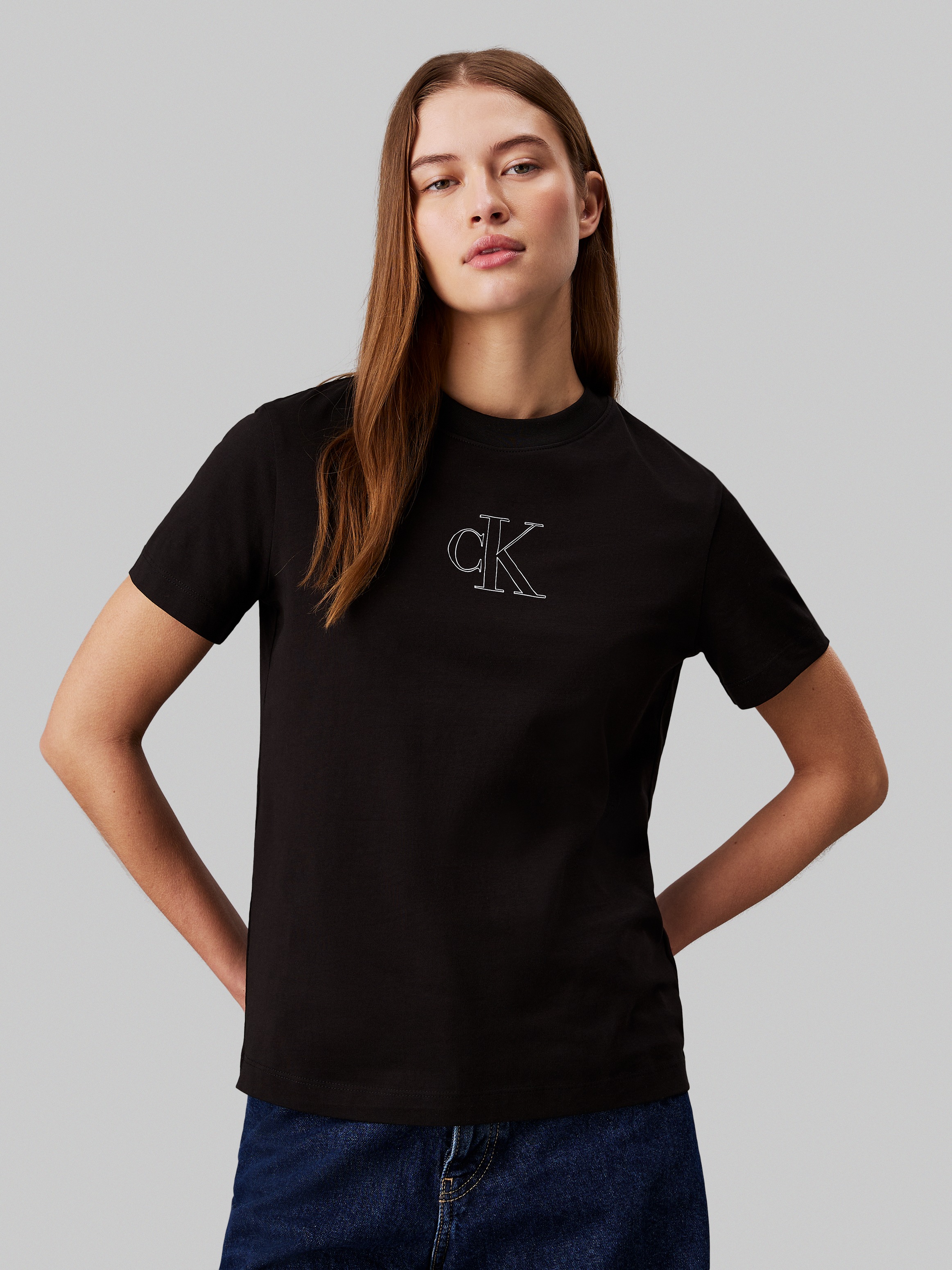 Calvin Klein Jeans T-Shirt »OUTLINED CK REGULAR TEE« mit Markenlabel