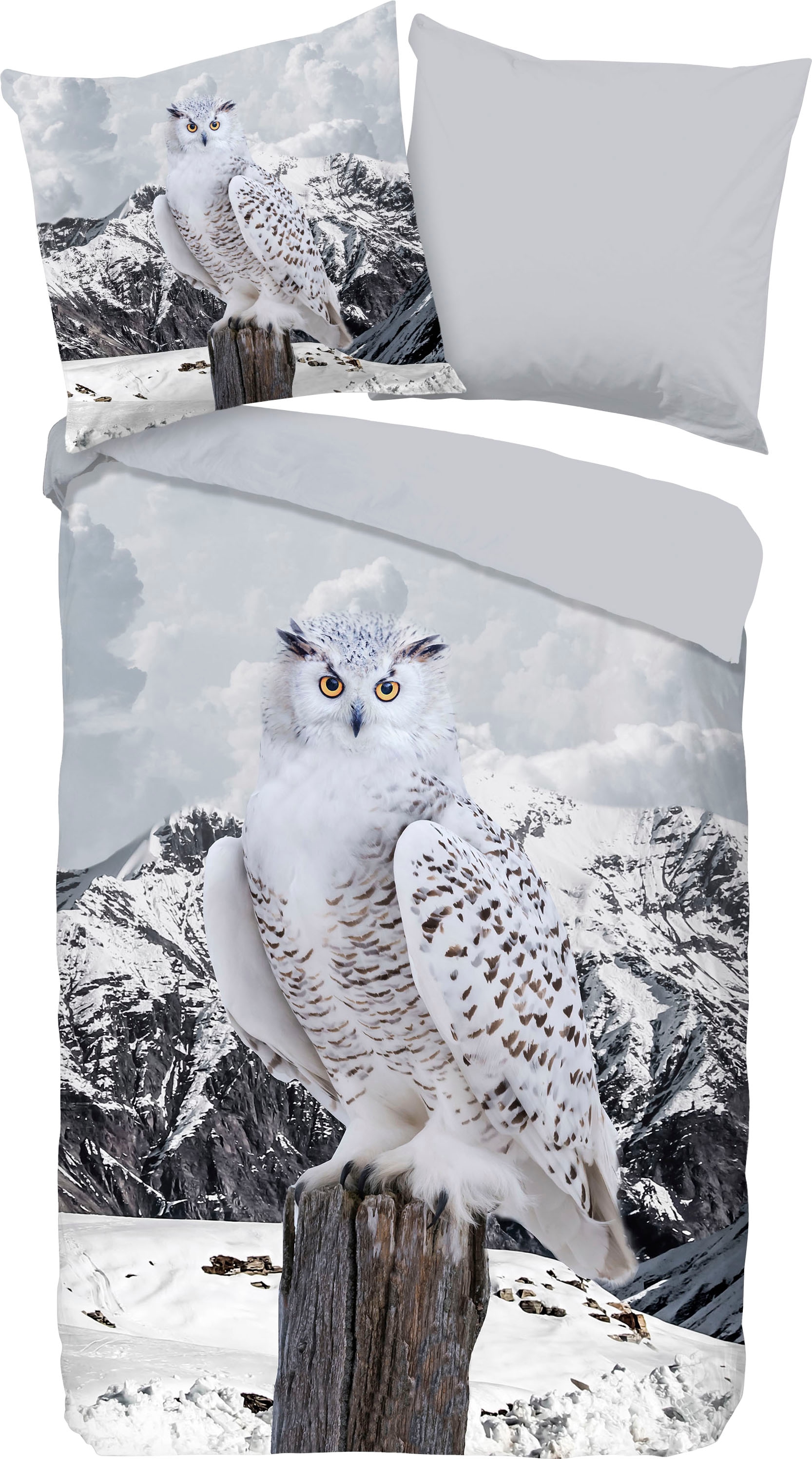 good morning Wendebettwäsche »Jacob«, 100% Baumwolle, 135x200, 2 Teilig, Reissverschluss, Wendeoptik, winter