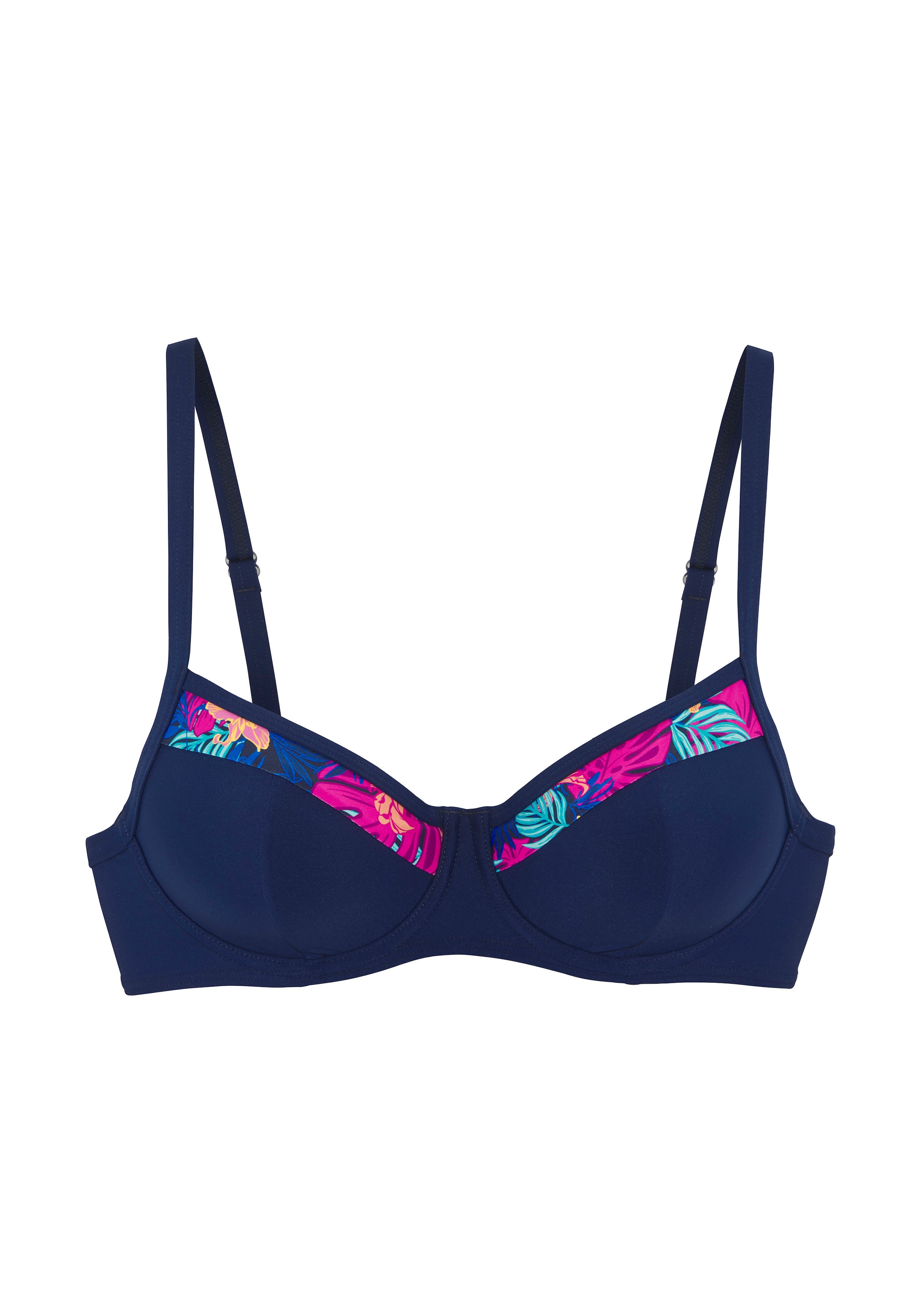 LASCANA Bügel-Bikini-Top »Exotic«, mit bedruckter Blende an den Cups