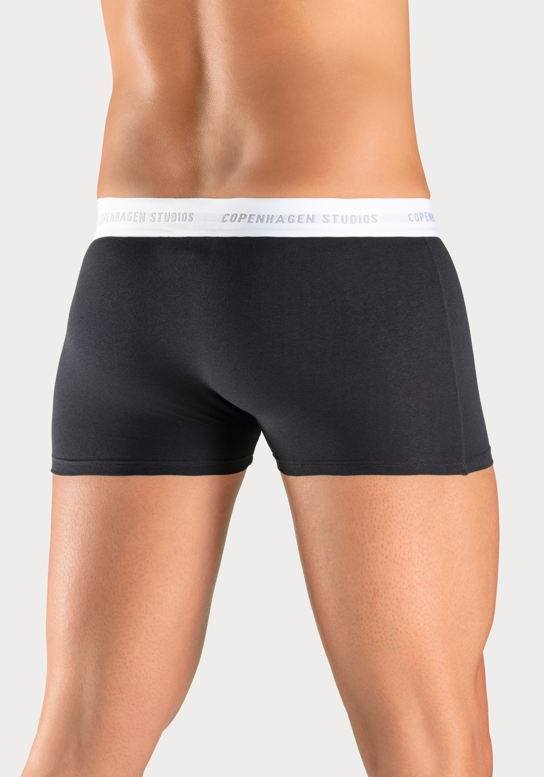 Copenhagen Studios Boxer »Boxershorts für Herren«, (Packung, 3 St., 3er Pack), mit weissem Logo-Bund