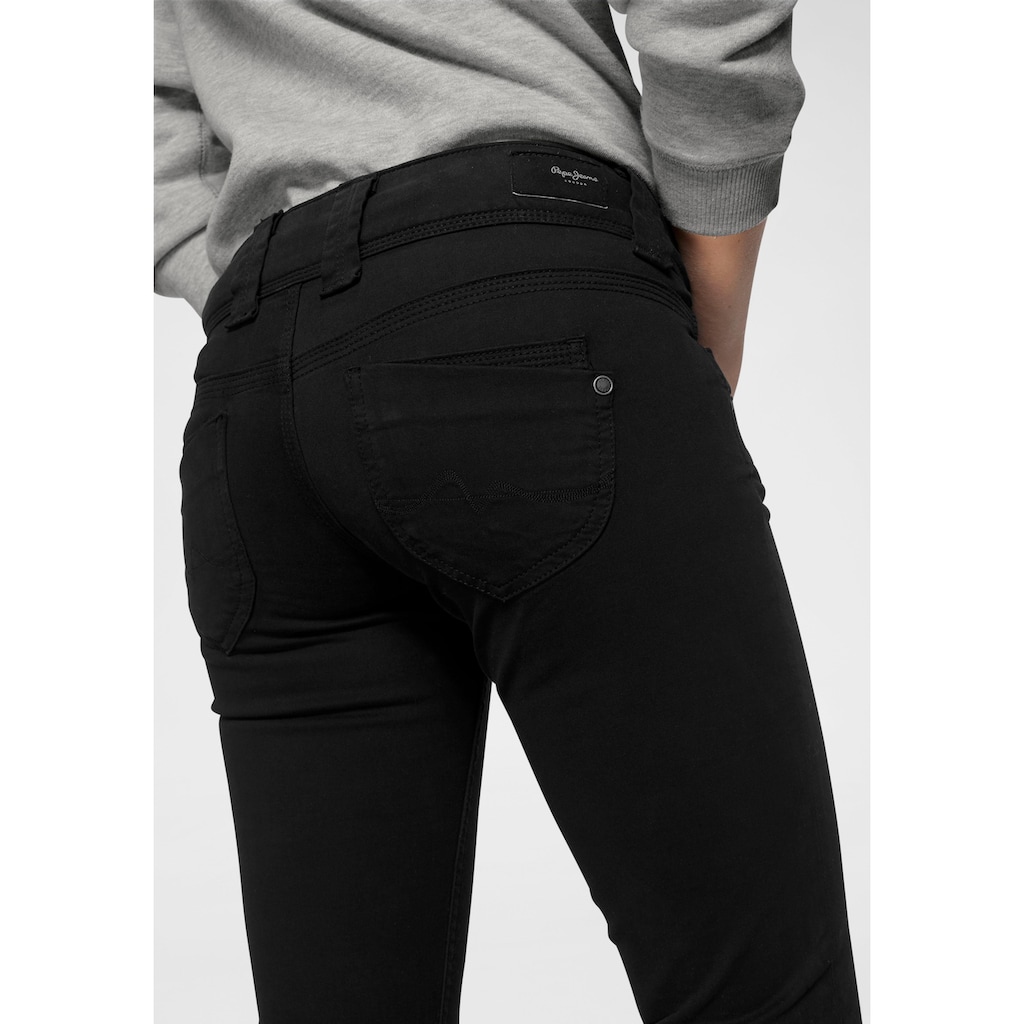 Pepe Jeans Gerade Jeans »VENUS«, Straight Passform mit niedrigem Doppel-Knopf-Bund und doppelter Gesässtasche in tollem Komfort Stretch Denim