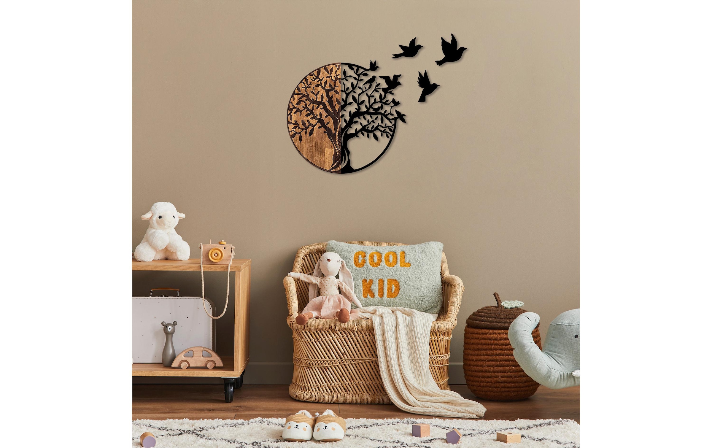 Wanddekoobjekt »Wallxpert Birds Tree 92 x 71 cm«
