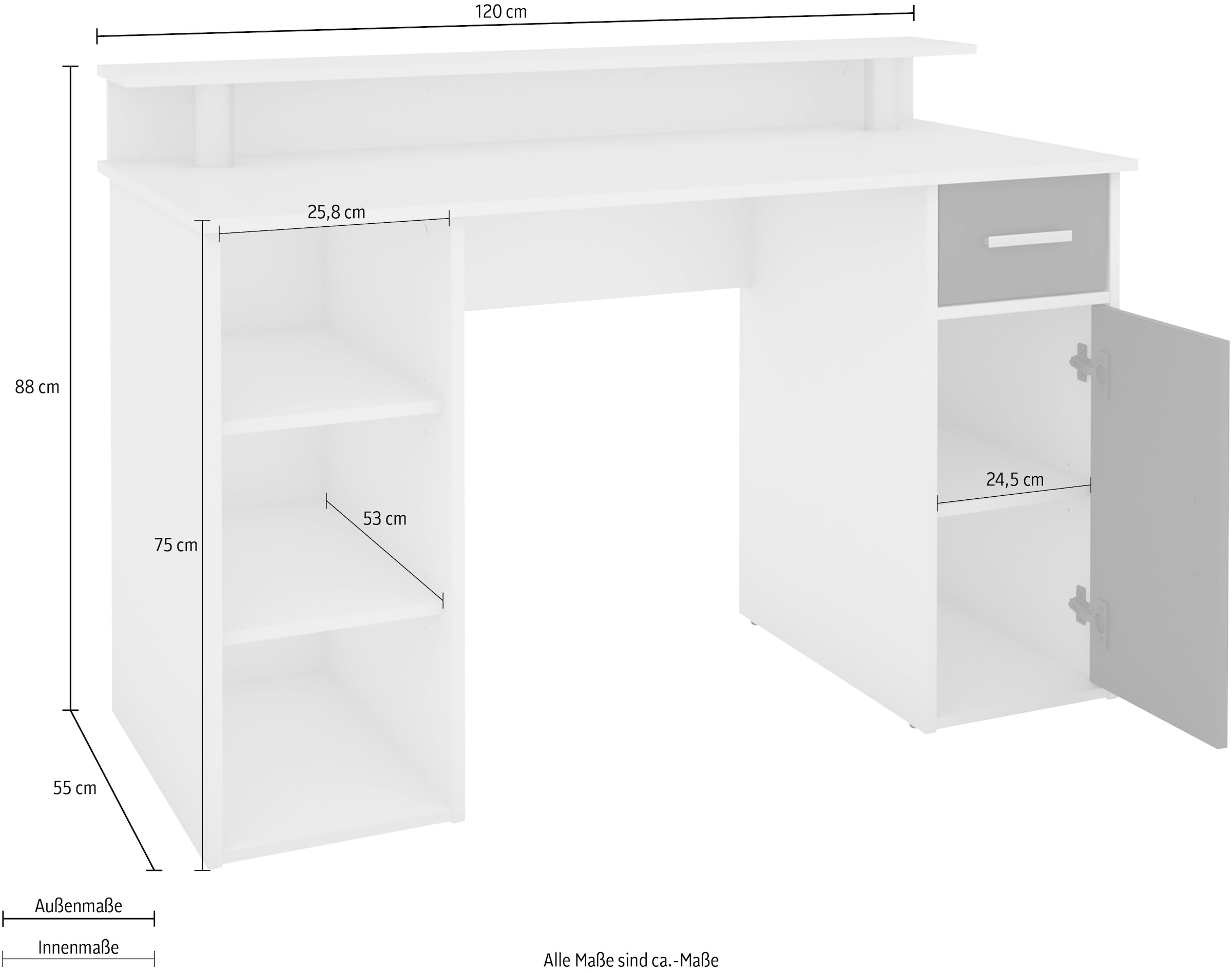 byLIVING Schreibtisch »Diego«, Breite 120 cm