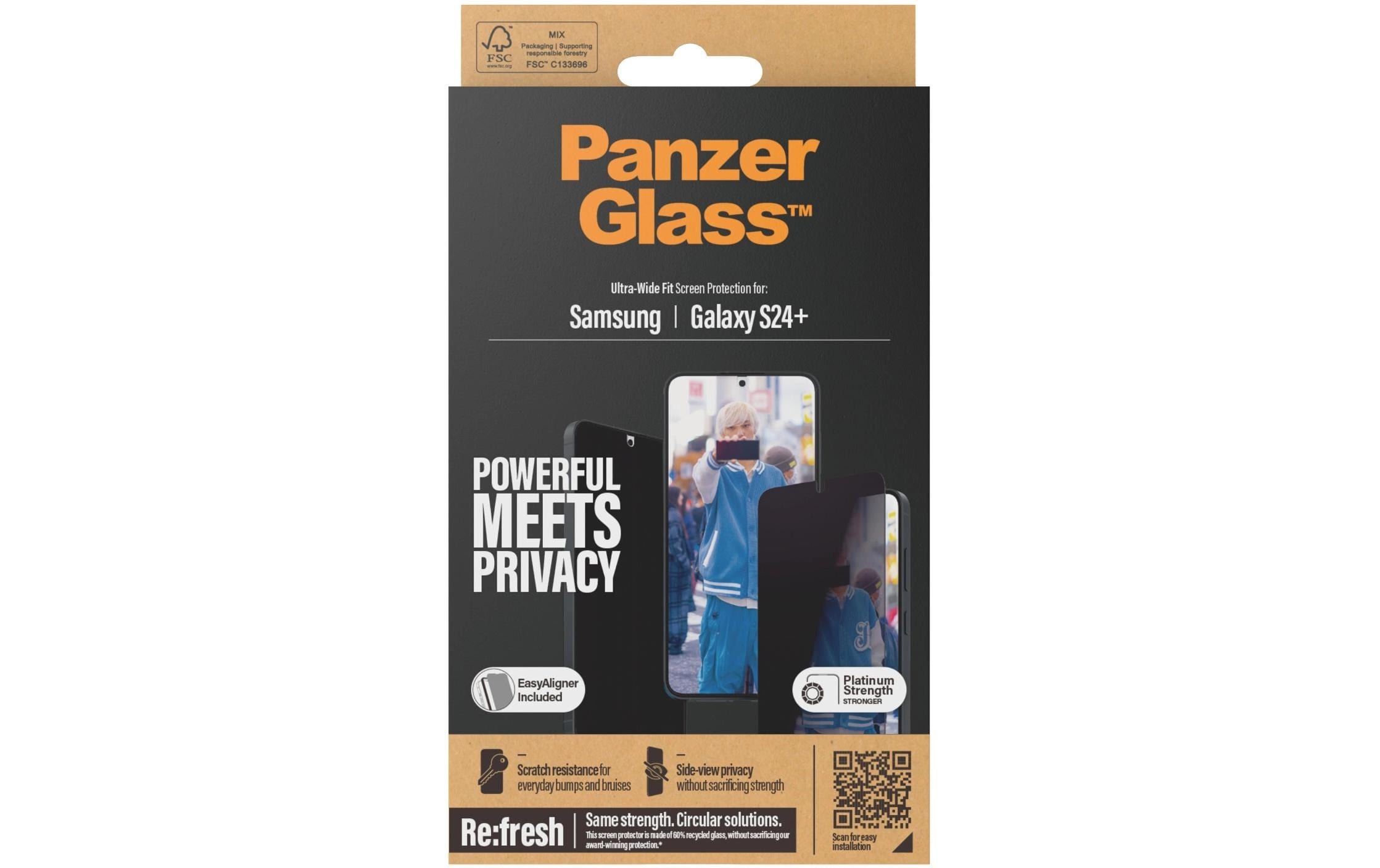 PanzerGlass Displayschutzglas »Ultra Wide Fit Privacy Galaxy S24+«, für Galaxy S24+, (1 St.)