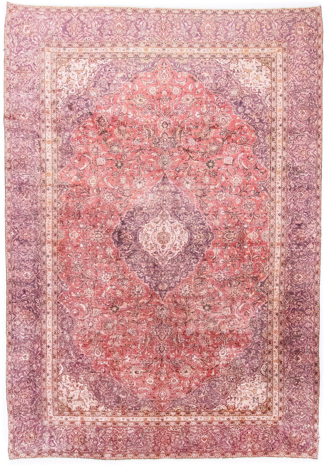morgenland Wollteppich »Keshan Teppich handgeknüpft rosa«, rechteckig