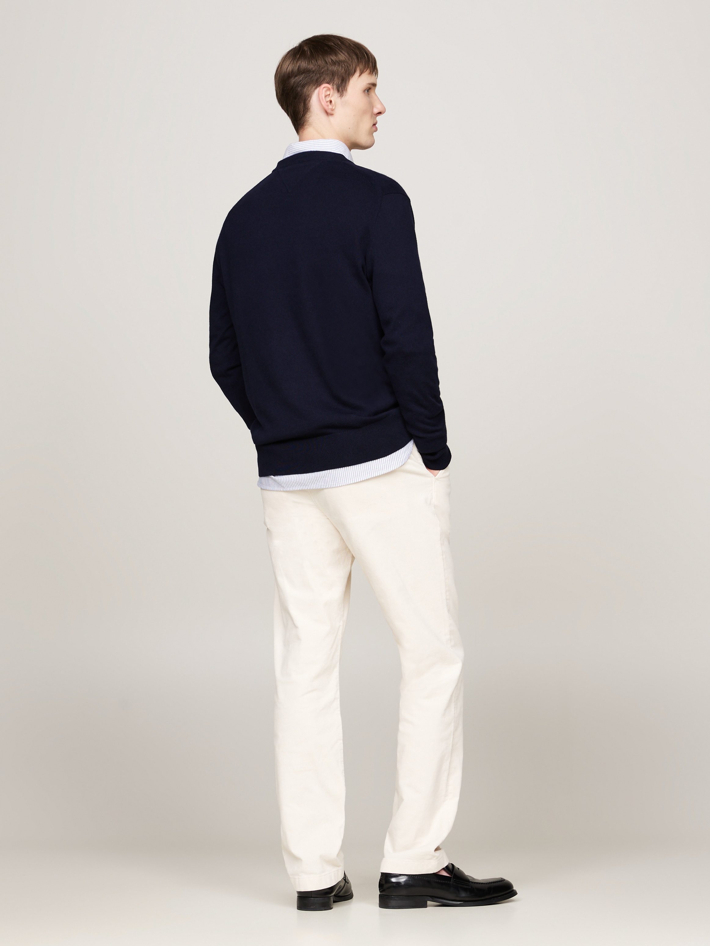 Tommy Hilfiger V-Ausschnitt-Pullover »PIMA ORG CTN CASHMERE V NECK«