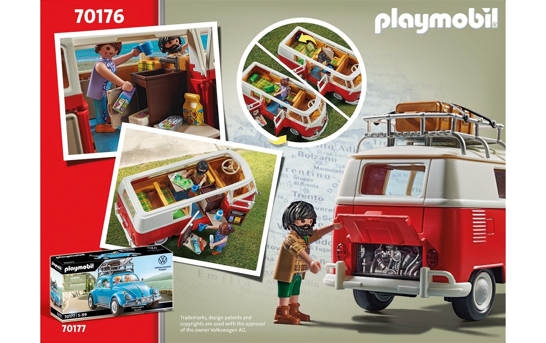 Playmobil® Spielbausteine »Volkswagen T1 Camping Bus 70176«, (74 St.)